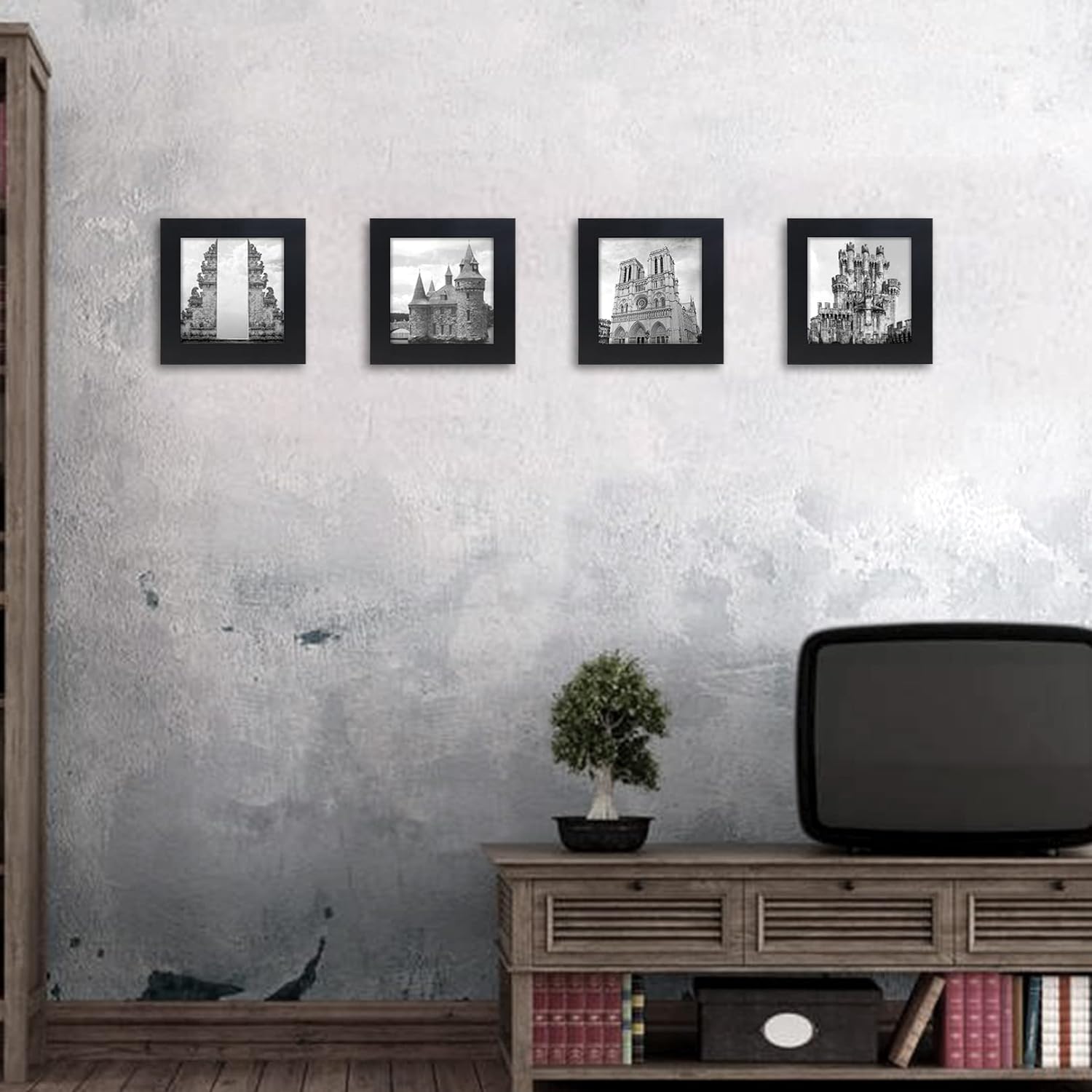 WUTL 8x8 Black Picture Frames Square