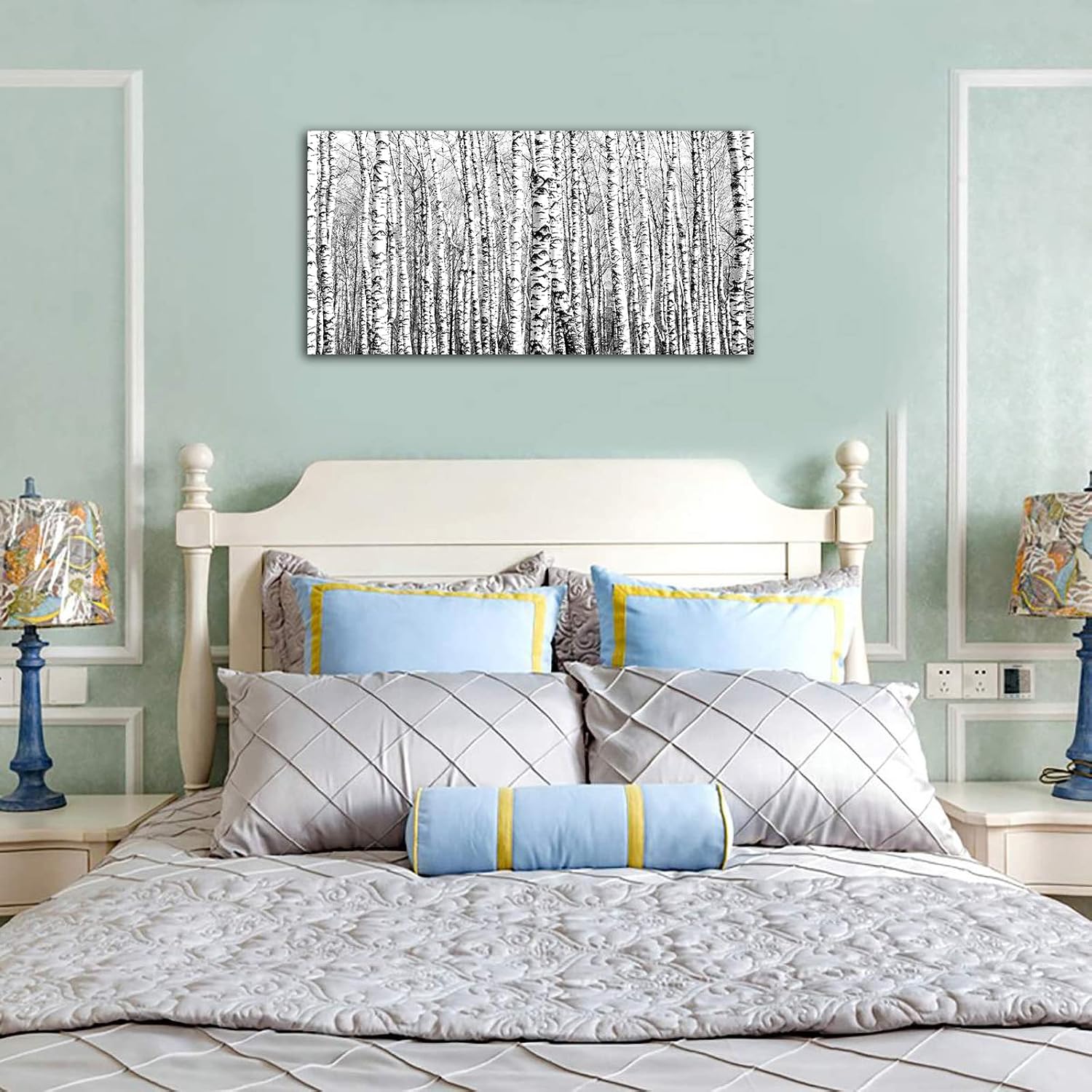 arteWOODS Ocean Wave Canvas Wall Art Beach Sunset Pictures Coastal Nature Artwork Blue Sea Painting Prints for Living Room Bedroom Home Office Decoration 20" x 40"