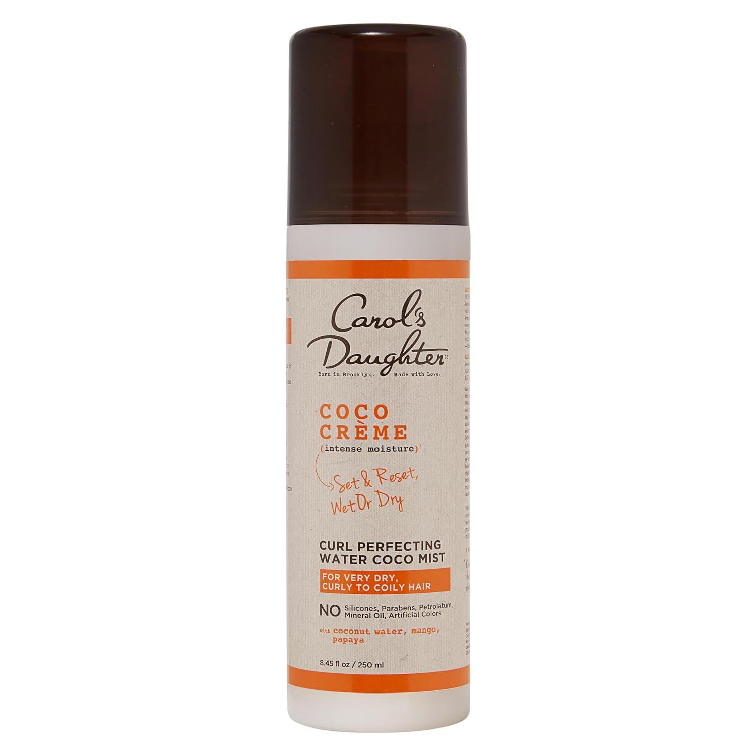 Carol's Daughter Coco Creme Curl Perfecting Water Coconut Mist, Silicone & Paraben Free Curl Refresher Spray for Curly to Coily Hair, 8.4 Fl Oz