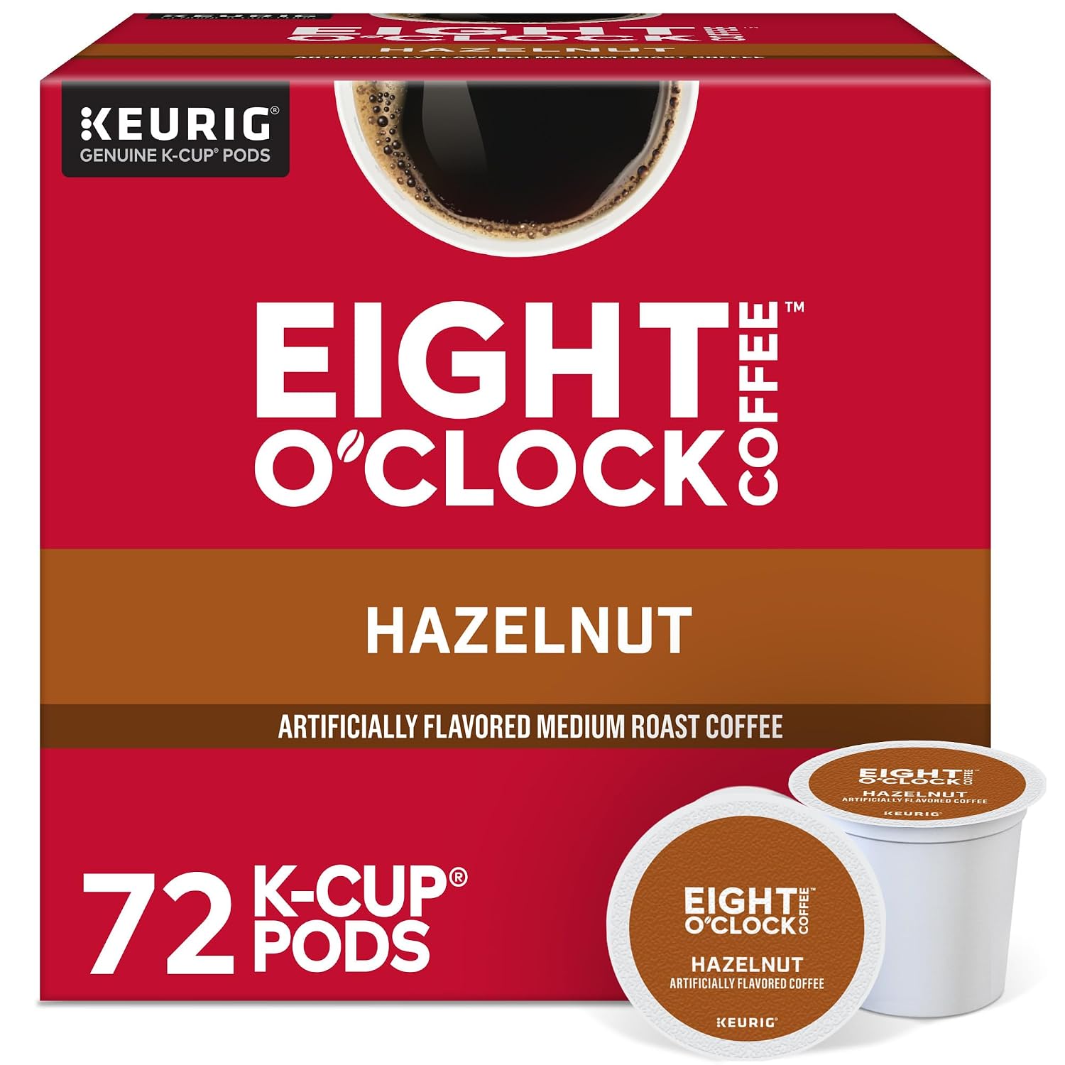 Eight O'Clock Coffee The Original, Single-Serve Keurig K-Cup Pods, Medium Roast Coffee Pods, 72 Count