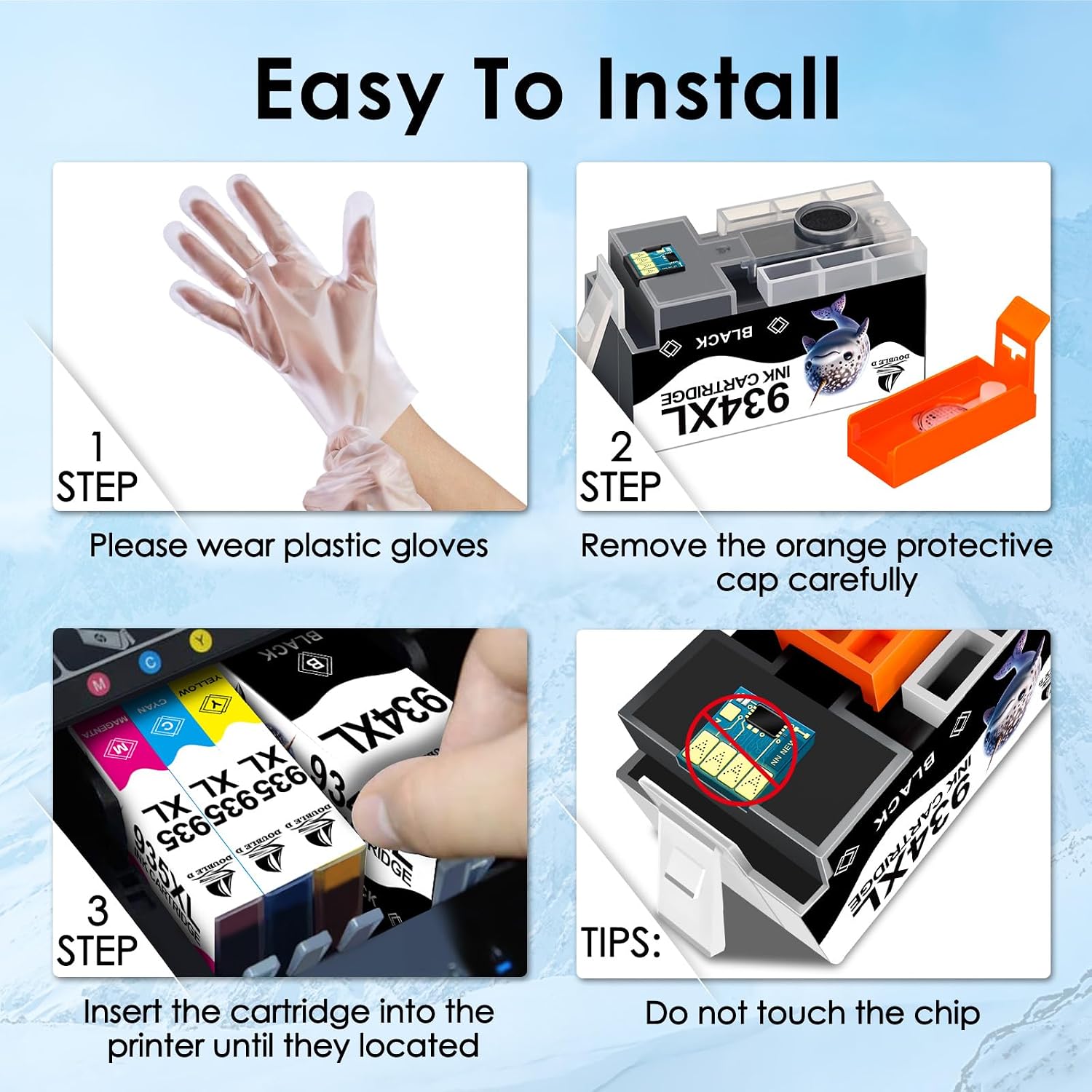 DOUBLE D 934 and 935 Ink Cartridges Compatible Replacement for HP 934XL 935XL High Yield for HP Officejet Pro 6830 6230 6835 6812 6815 6820 6220