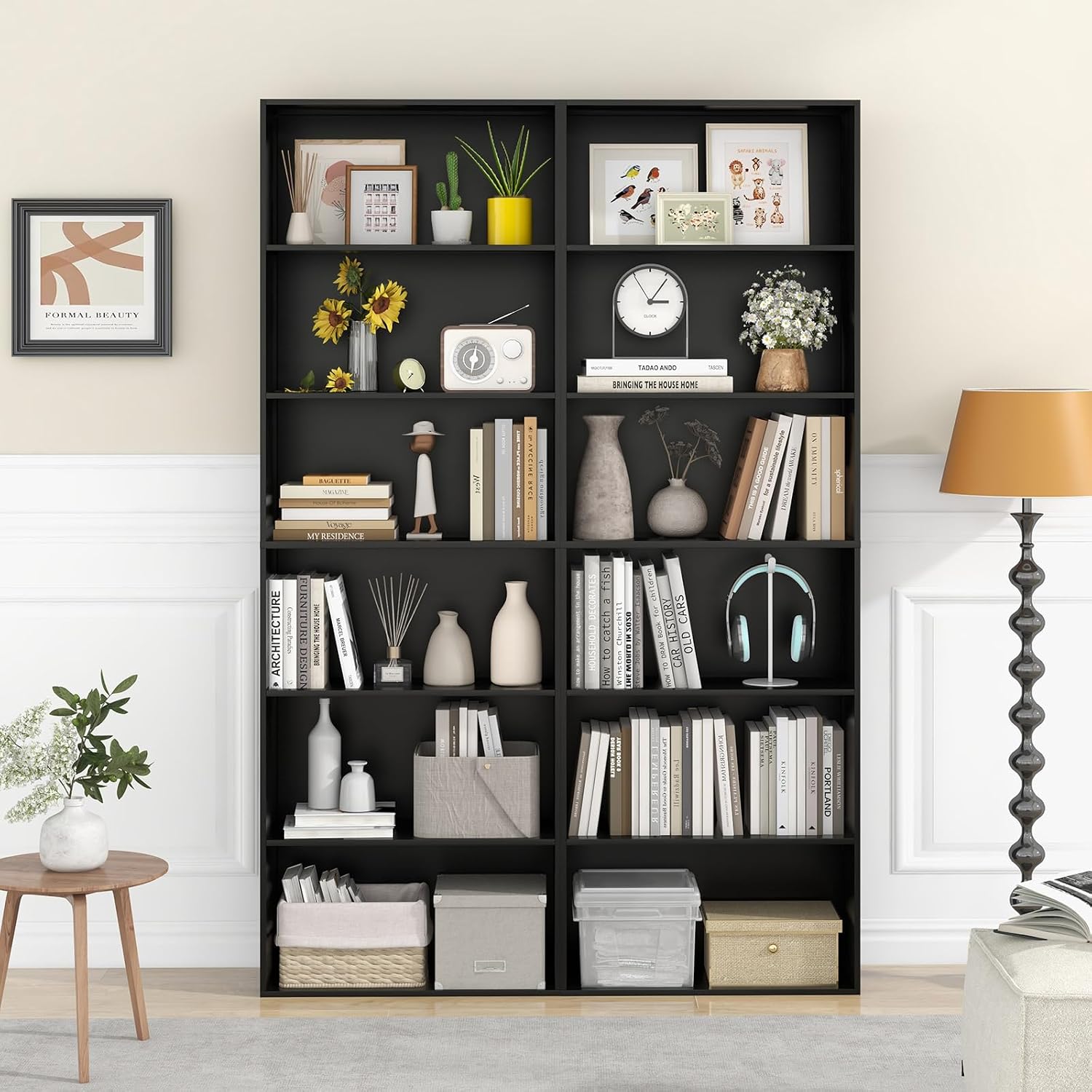 Giantex 8-Cube Bookcase, 3-Tier Cubby Bookshelf, Horizontal Vertical Display Rack with Anti-Tipping Kits, Modern Storage Organizer Shelf Unit for Bedroom, Living Room, Study (Natural, 8-Cube)