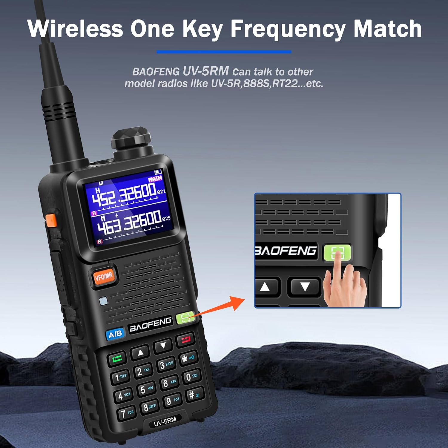 BAOFENG UV-5RM Ham Radio Handheld 10W Walkie Talkies Long Range 2 Way Radio | 2 Pack multi-band ham radio with 999CH, Chirp Prog cable