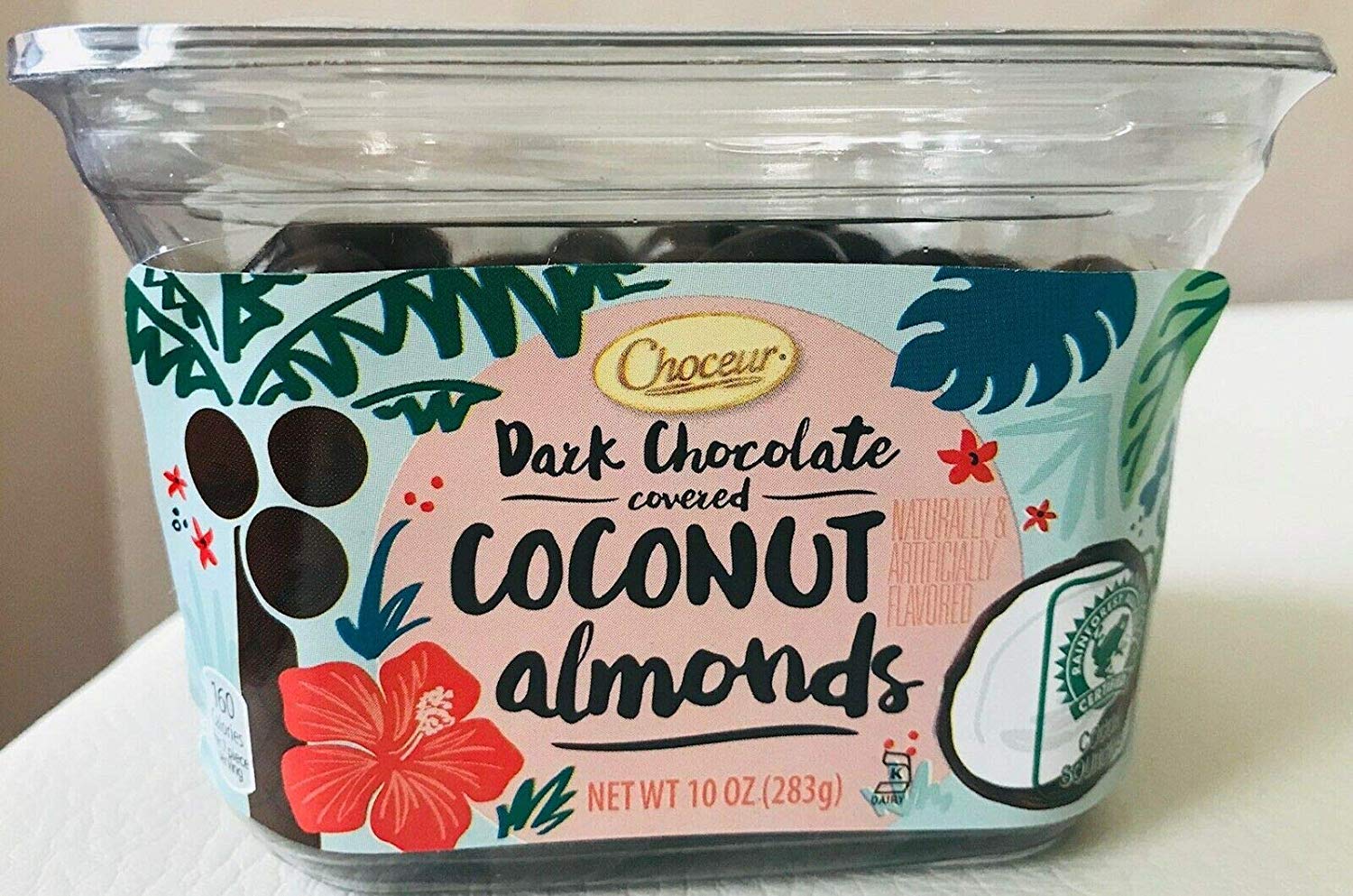 CHOCEUR DARK CHOCOLATE COVERED COCONUT ALMONDS 10 oz.(2 packs) KOSHER