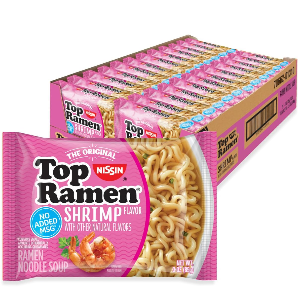 Nissin Top Ramen Noodle Soup, Chicken, 3 Ounce (Pack of 24) | Quick, convenient meal ready in minutes with just hot water.