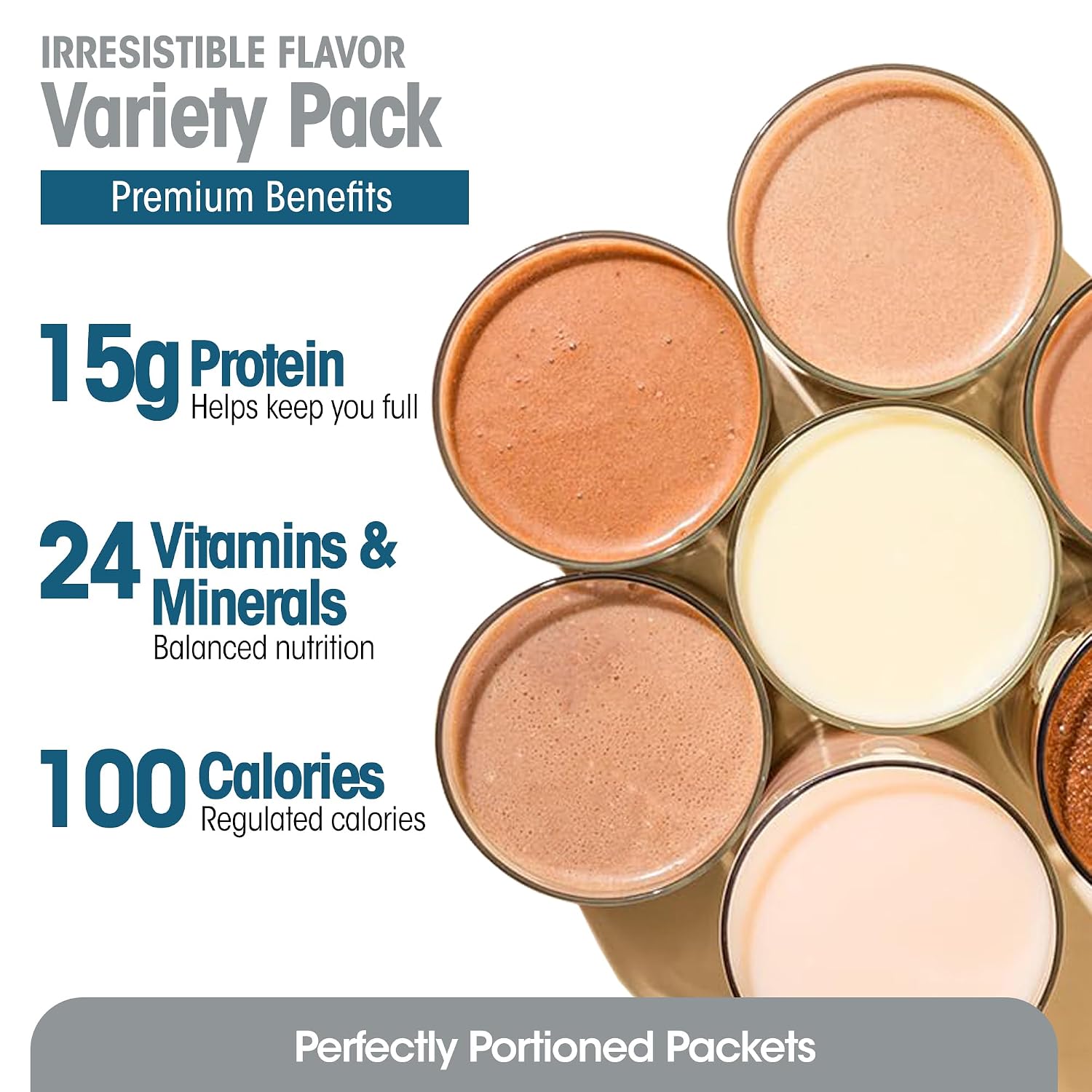WonderSlim Protein Meal Replacement Shake – 15g Protein, 24 Vitamins & Minerals, Low Carb, Low Calorie, Gluten Free – Meal Replacement Drink for Weight Management, 7 Count Packets (Dark Cocoa Cream)