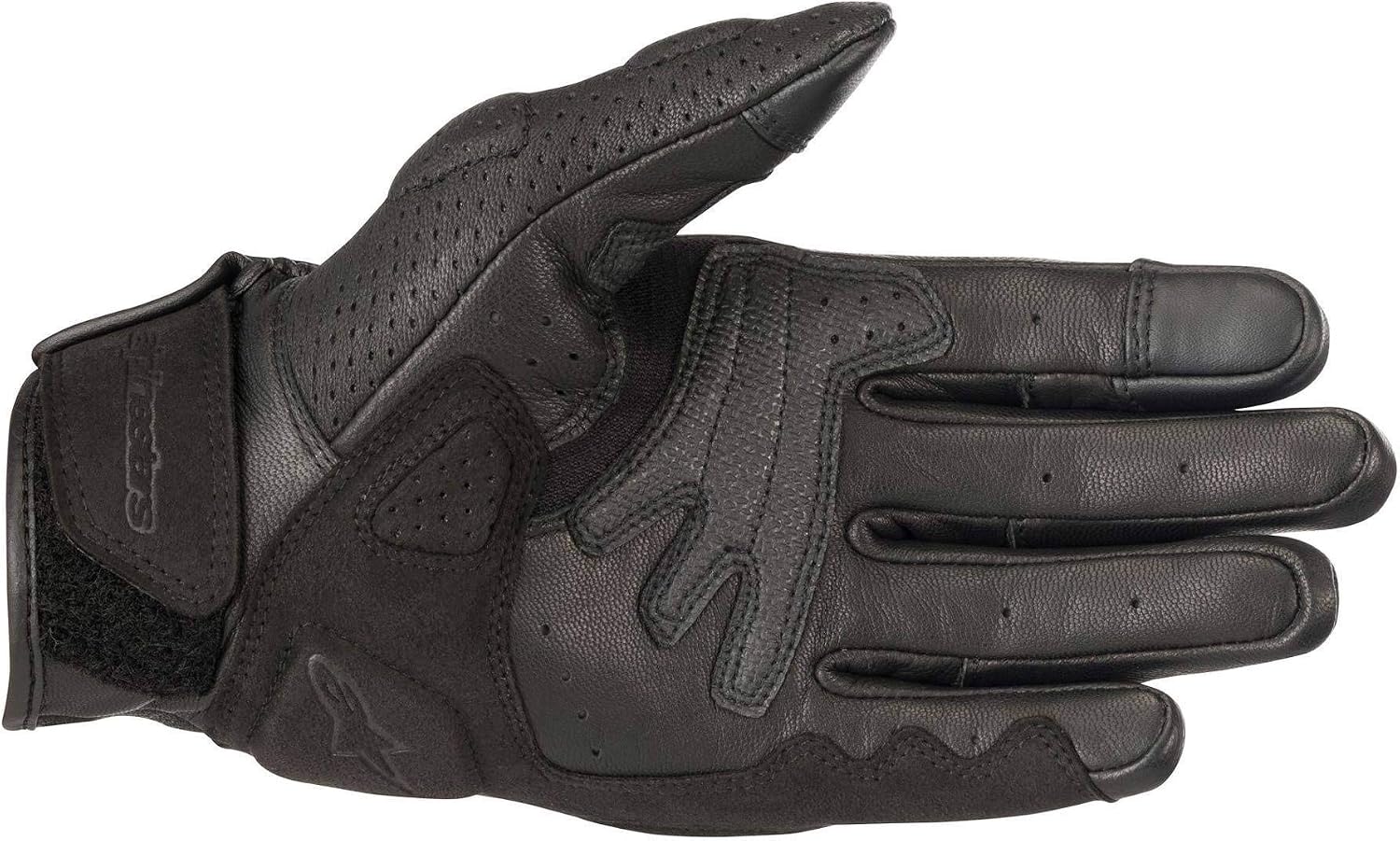 Alpinestars Mustang V2 Leather Motorcycle Gloves (3X-Large, Black/Black)