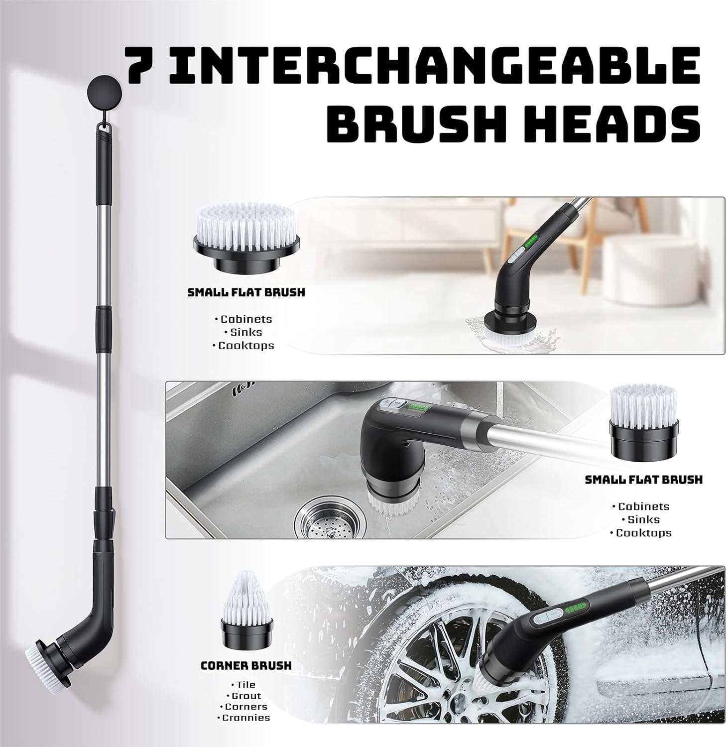 Electric Spin Scrubber, 2-Speed Cleaning Brush