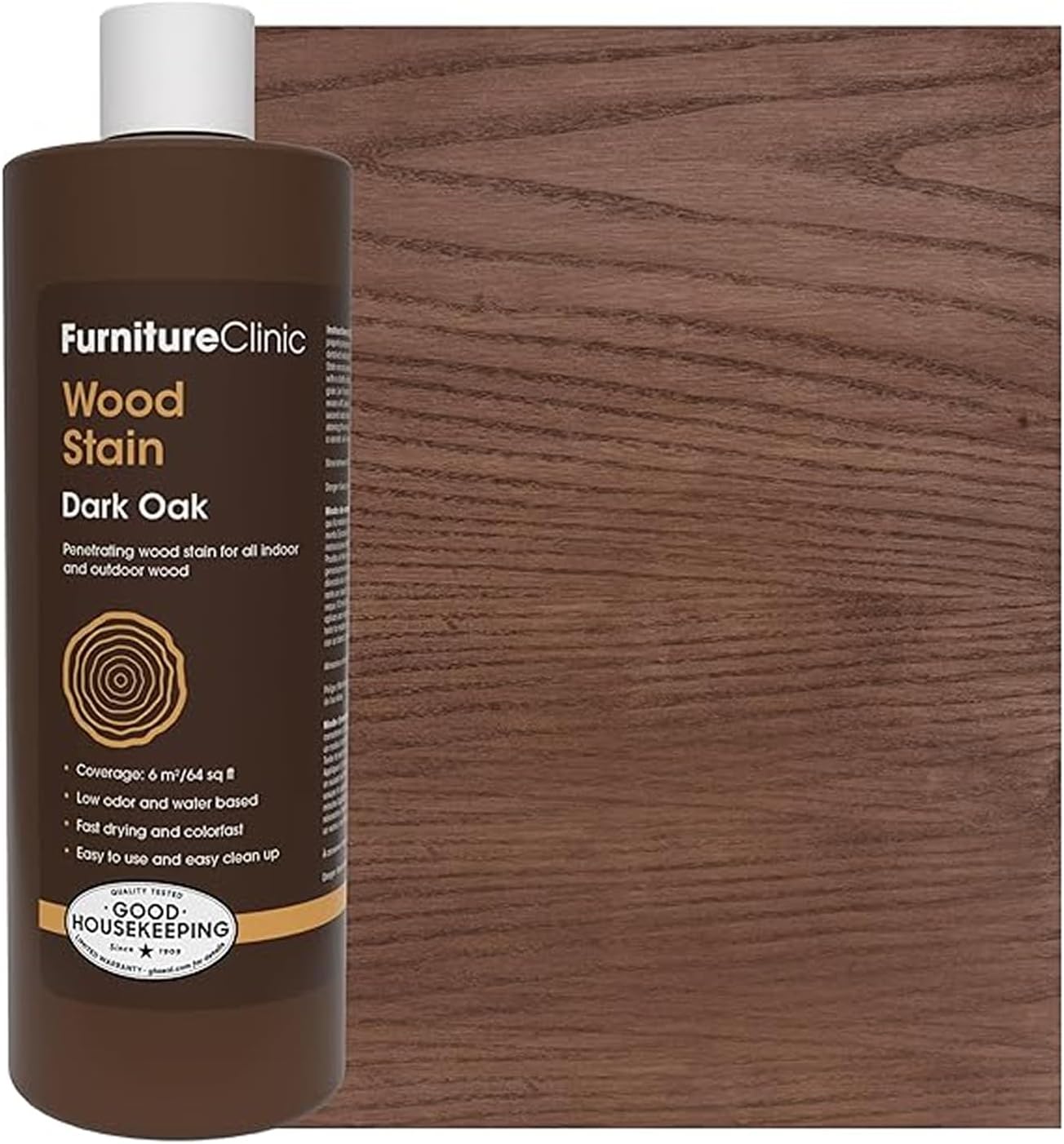 Furniture Clinic Wood Stain | Dark Oak | Water Based | Fast Drying, Low Odor