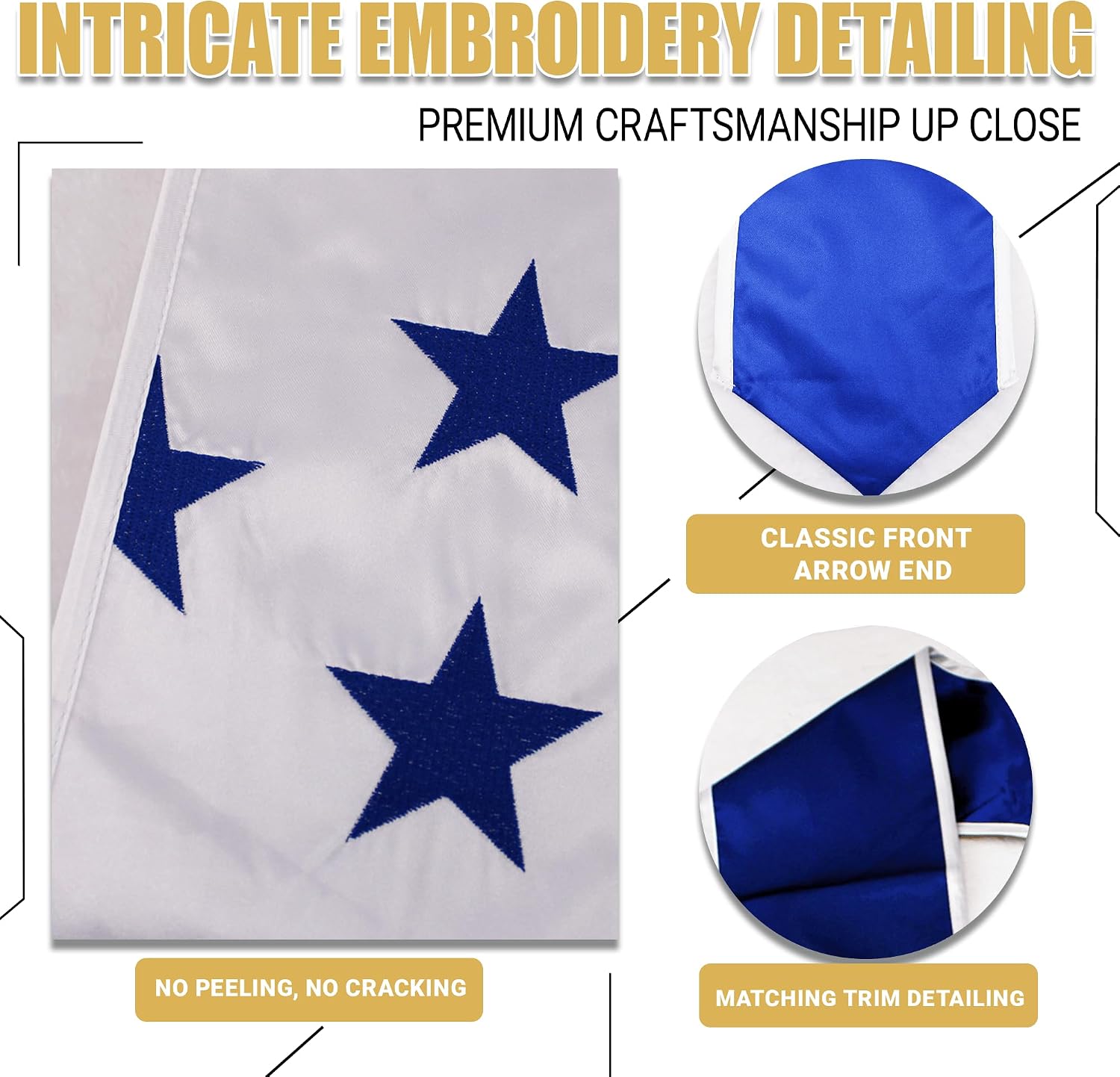 YOXEULL National Flag Embroidered Graduation Stole with Trim, Graduation Sash Graduates Gift, 72"