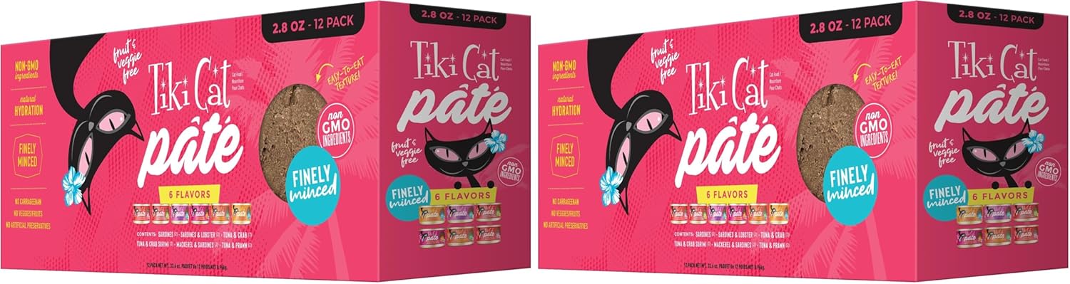 Tiki Cat Grill Pâté Wet Cat Food, Variety Pack, 2.8 oz. Cans (12 Count)