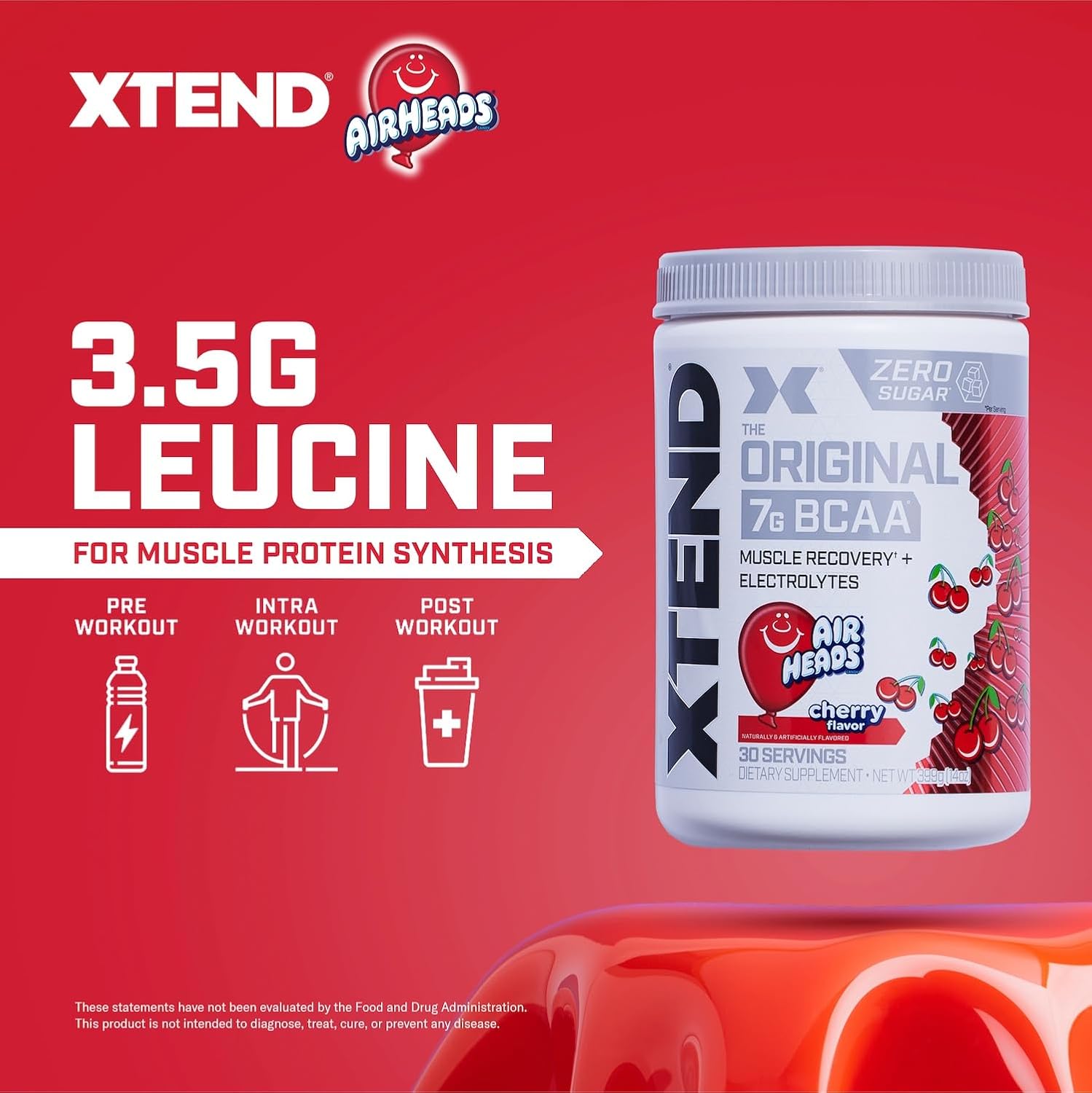 Xtend Original BCAA Powder, 7g BCAAs and 2.5g L-Glutamine for Muscle Recovery Hydration and Lean Muscle, Sugar Free Intra and Post Workout Drink with Electrolytes, Watermelon Explosion, 30 Servings