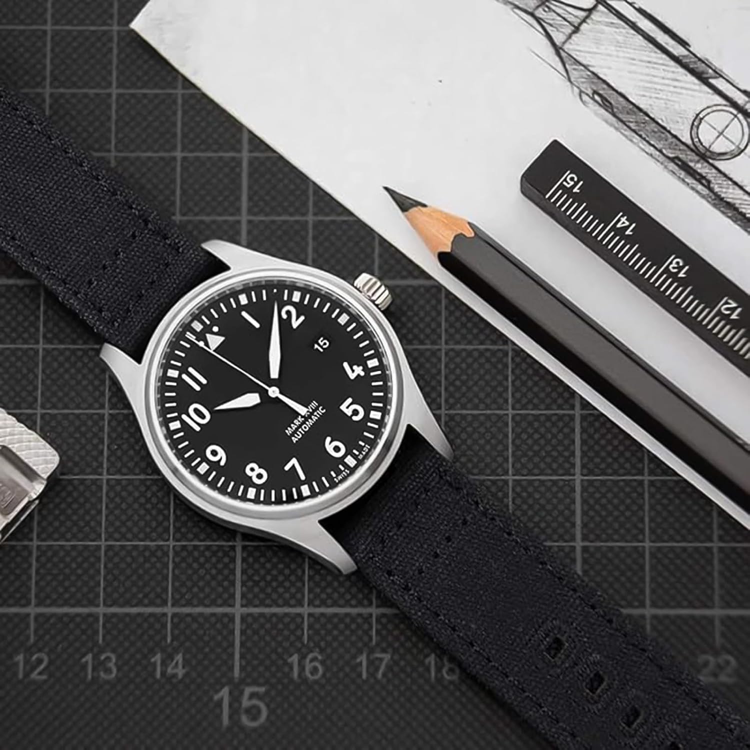 Ritche Christmas Gift Canvas Vintage Quick Release Watch Band 18mm 20mm 22mm 24mm Replacement Watch Straps for Men Women, White Elephant Gifts, Stocking Stuffers for Men, Father's Day gifts