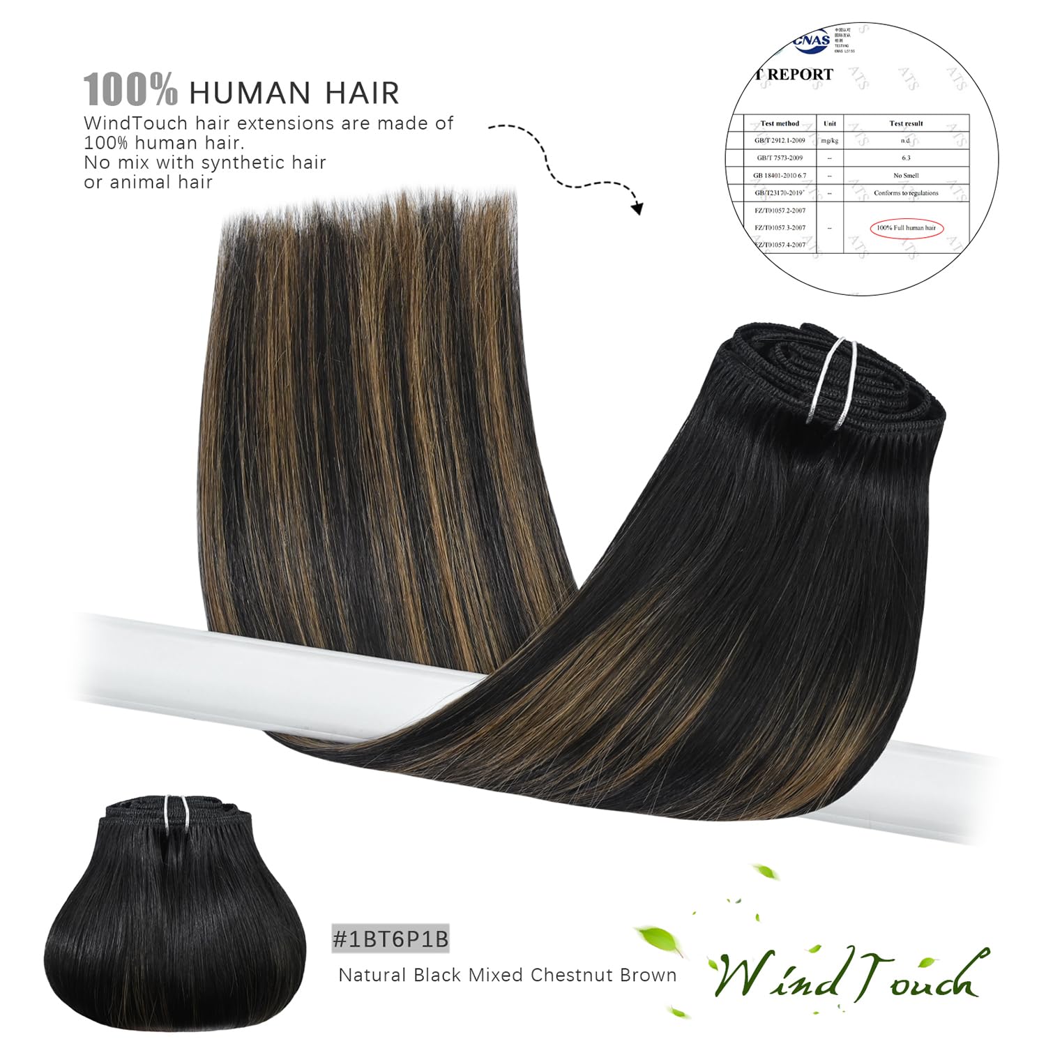 WindTouch Clip In Hair Extensions Human Hair Mixed Bleach Blonde 18Inch 75g Hair Extensions for Women Remy Blonde Extensions Clip in #18p613 7PCS