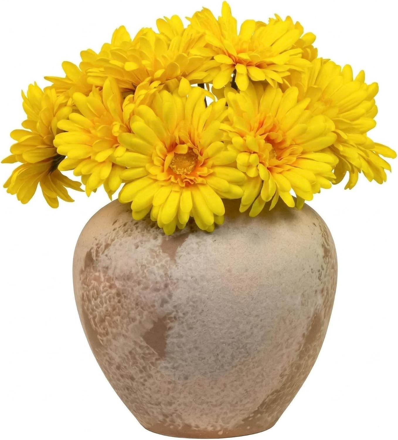 TOPIA Artificial African Daisies Flowers African Daisy Silk Flowers Artificial Gerbera Daisies Pack of 10 (Yellow)