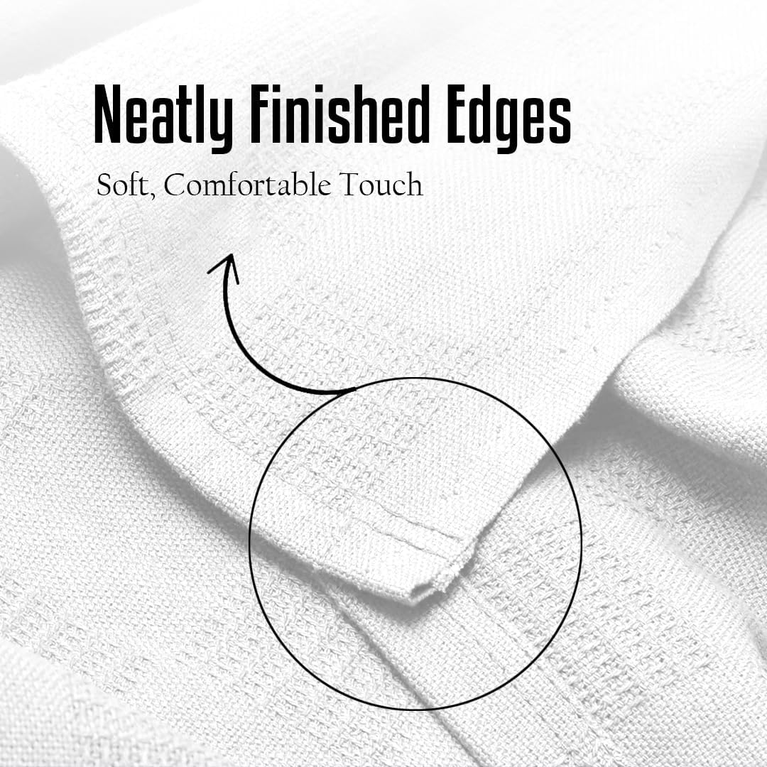 Oakias 100% Cotton Blanket Queen Size, White 90 x 90 Inches – 350 GSM Soft