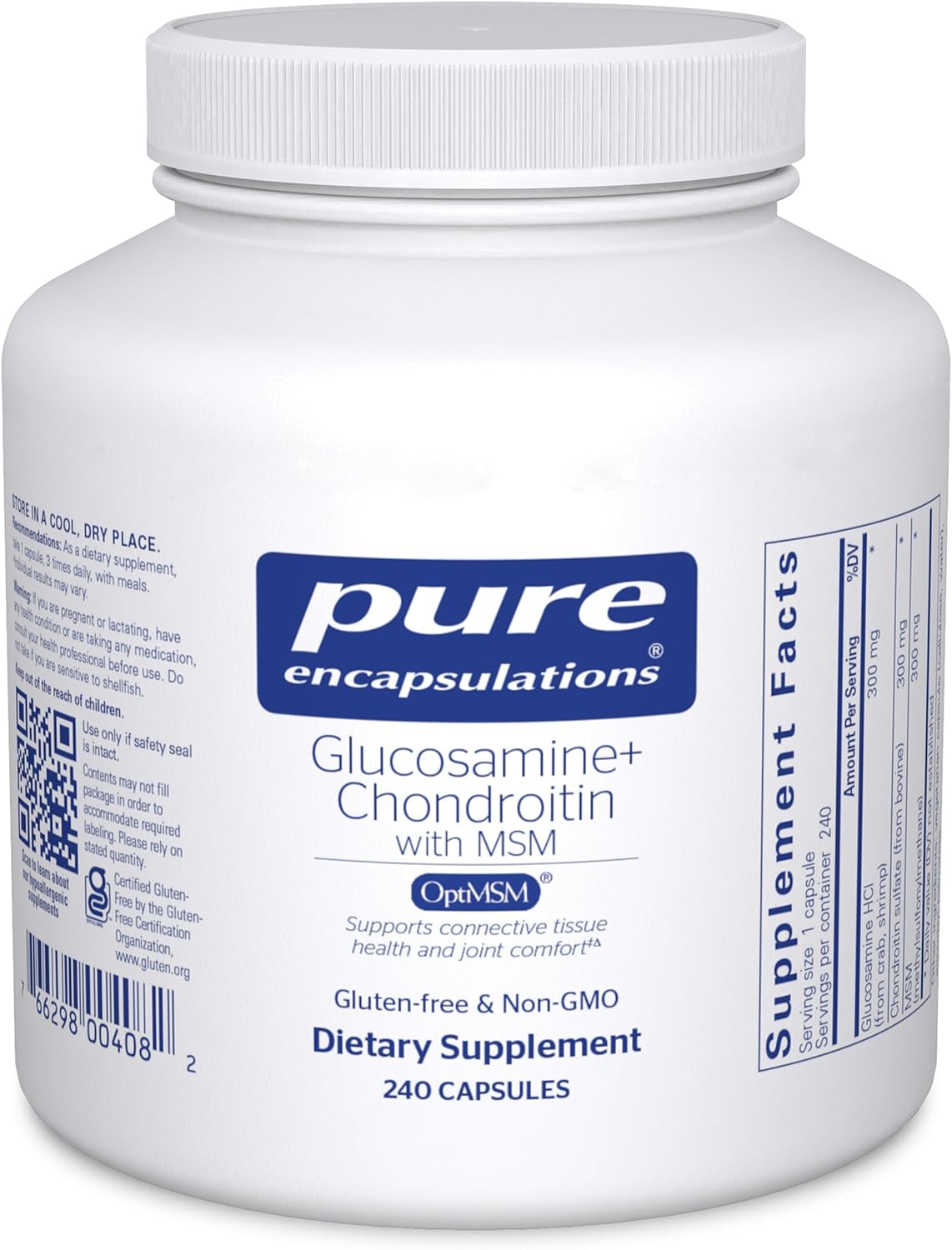 Pure Encapsulations Glucosamine Chondroitin with MSM - Supports Joint Health & Normal Cartilage Formation* - Maintains Enzyme Activity - Gluten-Free & Non-GMO - 60 Capsules | Supports Joint Health and Normal Cartilage Formation*, Maintains Enzyme Activit…