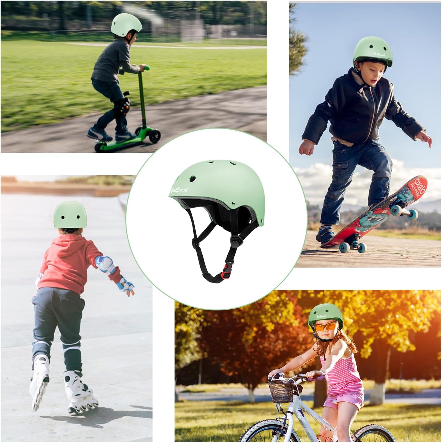 Besttravel Kids Helmet, Toddler Adjustable Kids Ages 3-8 Years Old Boys Girls Multi-Sports Safety