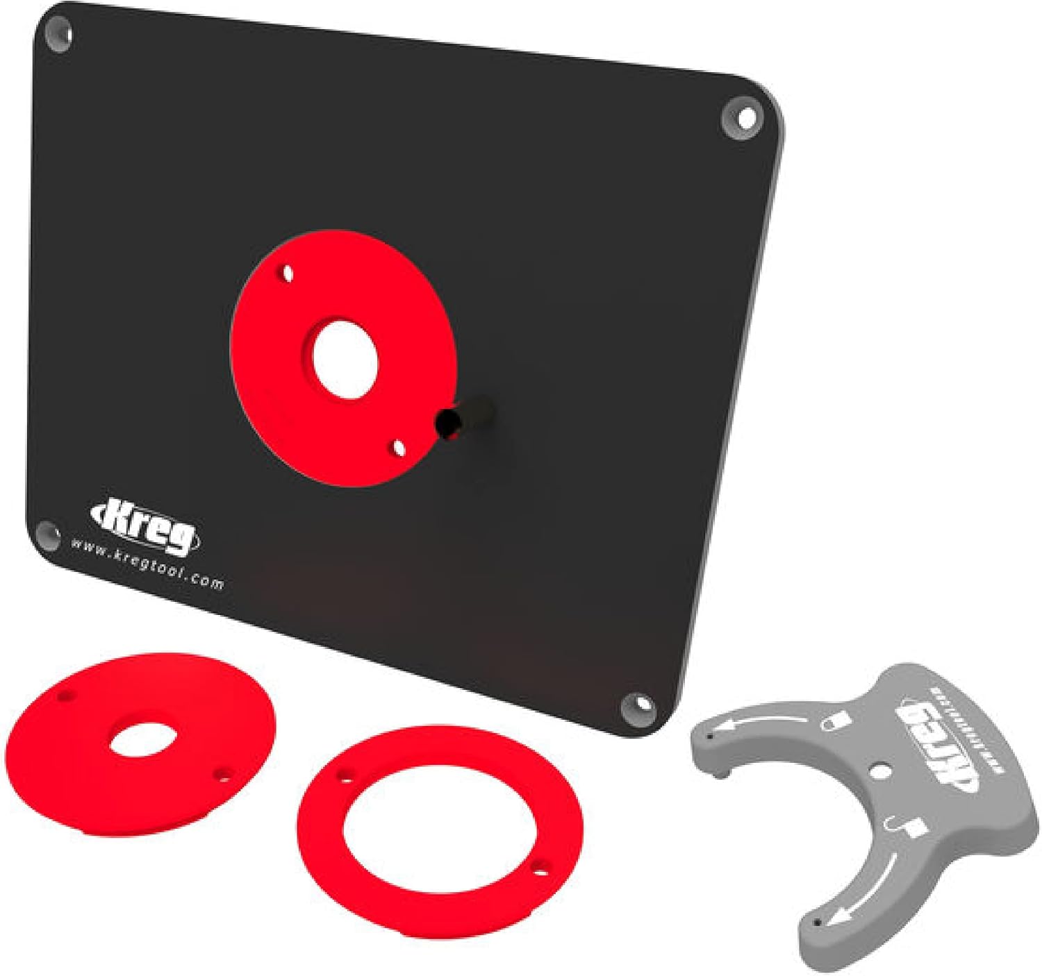 Kreg Precision Router Table Insert Plate - Predrilled for Triton MOF001 and TRA001 Routers - Level-Loc Rings - PRS4034
