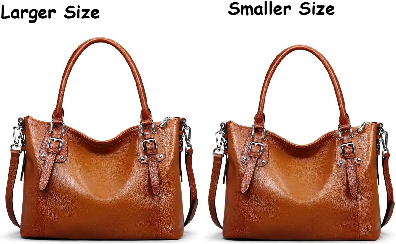 HESHE Leather Purses and Handbag for Women Shoulder Bag Tote Top Handle Bag | Genuine Designer Large Capcity Hobo Crossbody Satchel Travel Work Ladies Zippered Ladies Daily Bag Adjustable Long Strap