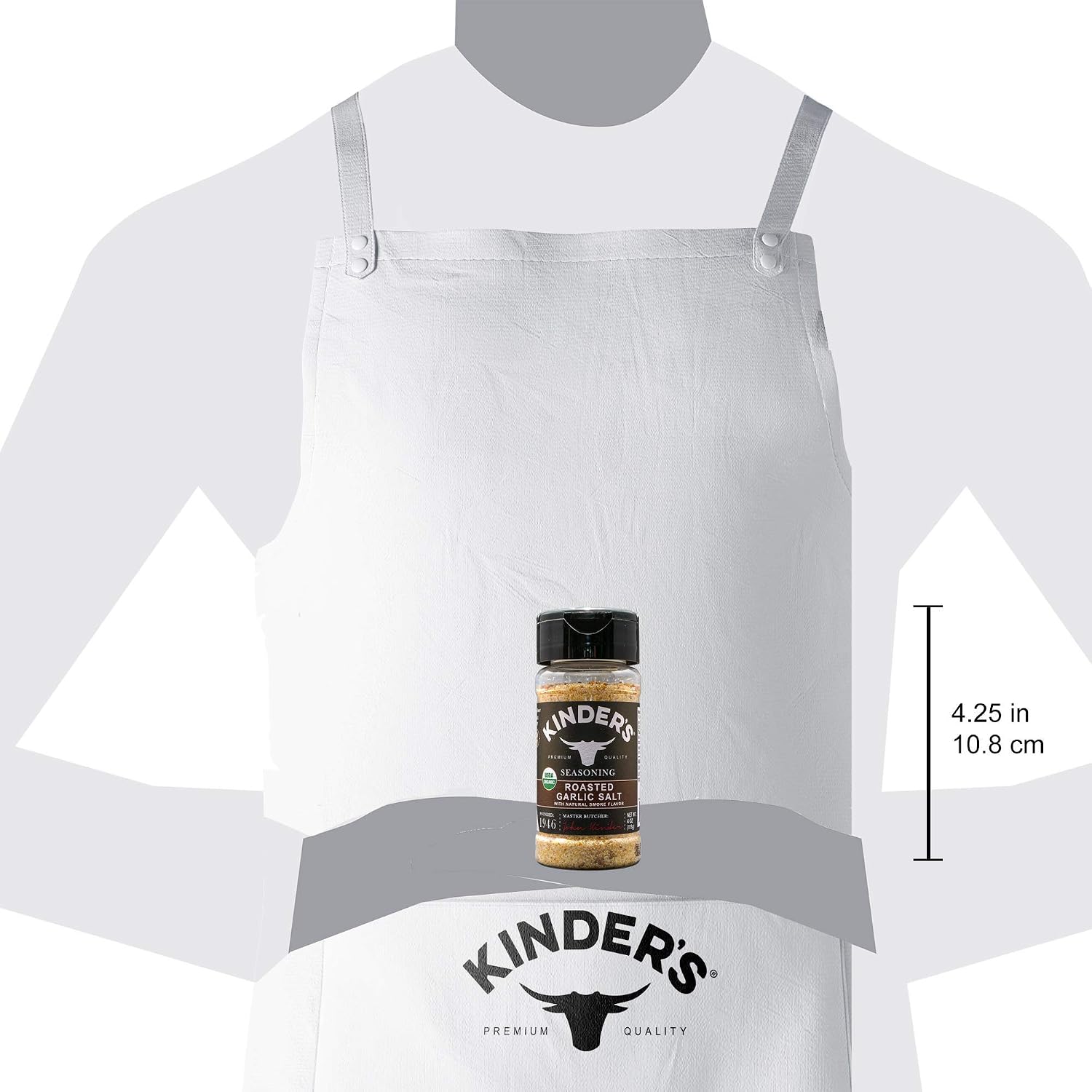 Kinder's Organic Buttery Garlic Salt, Premium Quality Seasoning, MSG Free and USDA Certified Organic, 2.75 oz