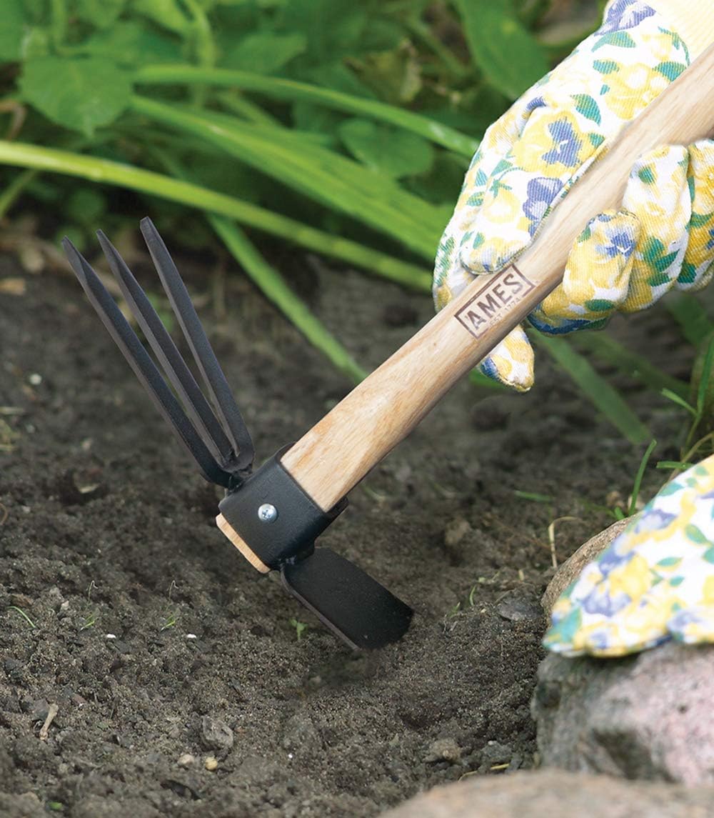 Ames The Companies, INC 1994800 Hoe/Cultivator Combo with Wood Handle