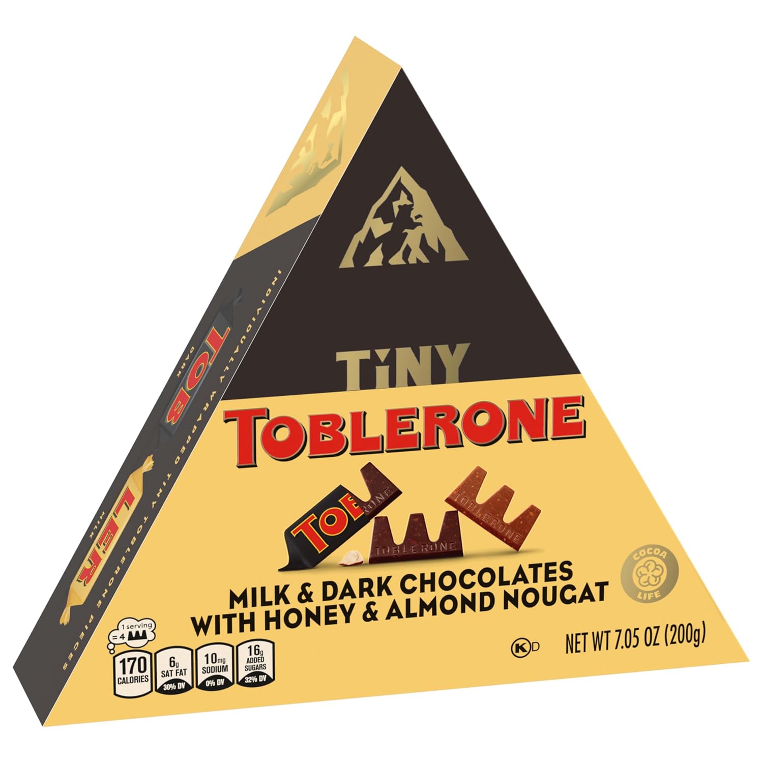 TOBLERONE Milk Chocolate Bar with Salted Caramelized Almonds, 20 Bars | Honey and Almond Nougat, Bulk Chocolate