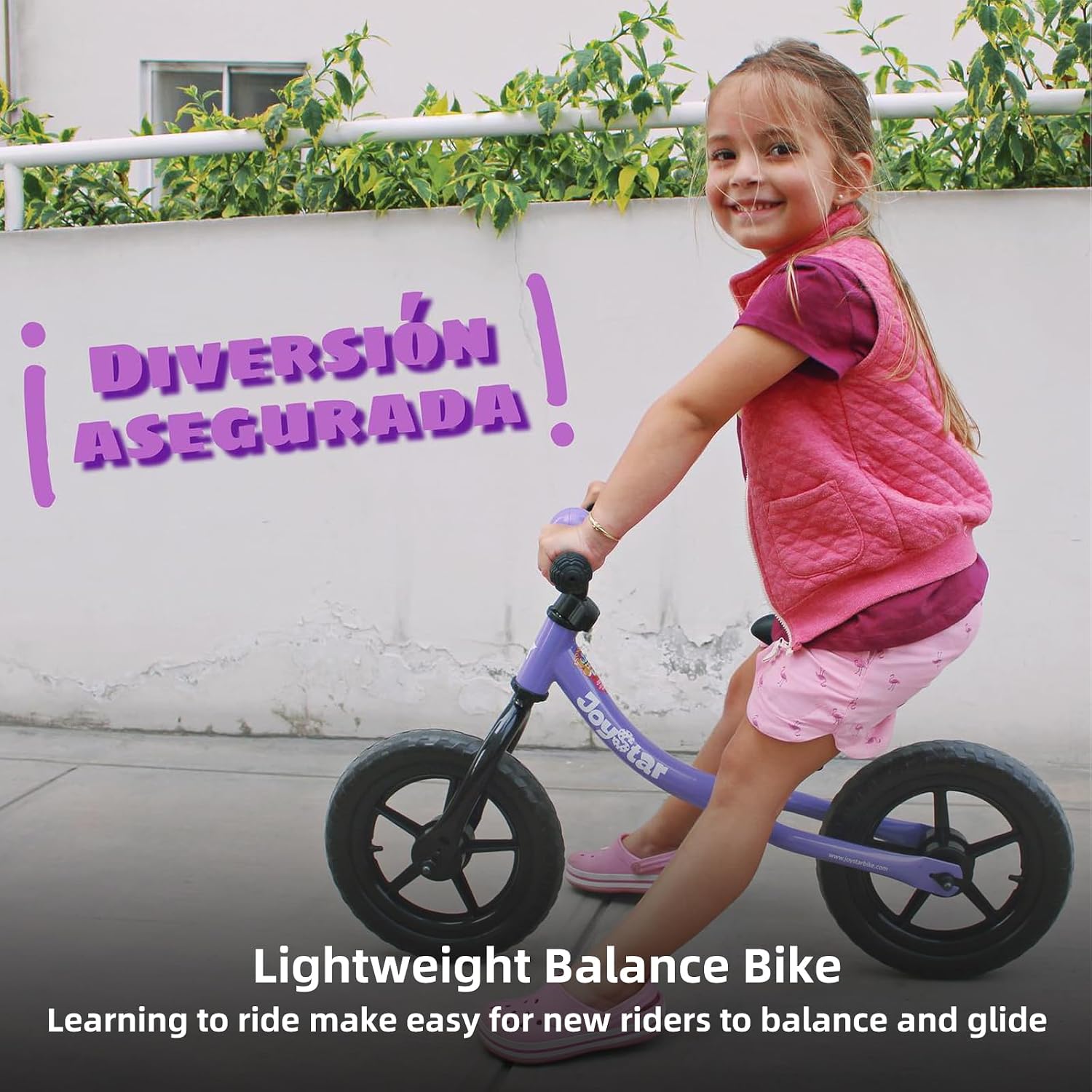 JOYSTAR Toddler Balance Bike 2-5 Year Old, No Pedal, Adjustable Seat | 12" Balance Bike Push Bike Adjustable Handlebar Lightweight Steel Frame, Ideal Gift for Boys and Girls