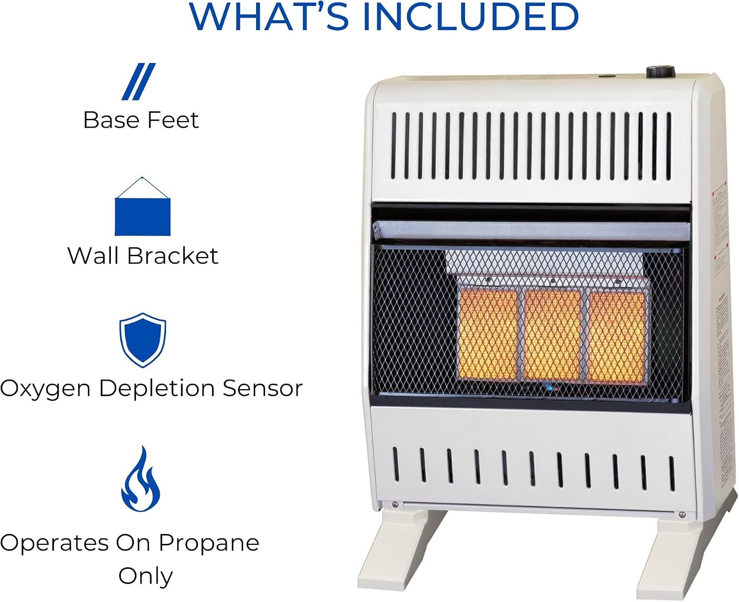 ProCom Heating Liquid Propane Ventless Infrared Plaque Heater With Base Feet - 10,000 BTU, Manual Control - Model# ML100HPA-B
