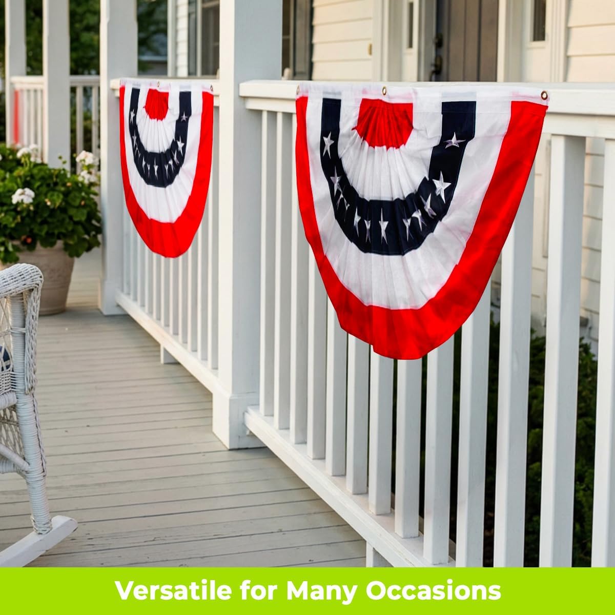 Briarwood Lane 4th of July Bunting 48" X 24 Tea Stained Patriotic For 4th of July Bunting