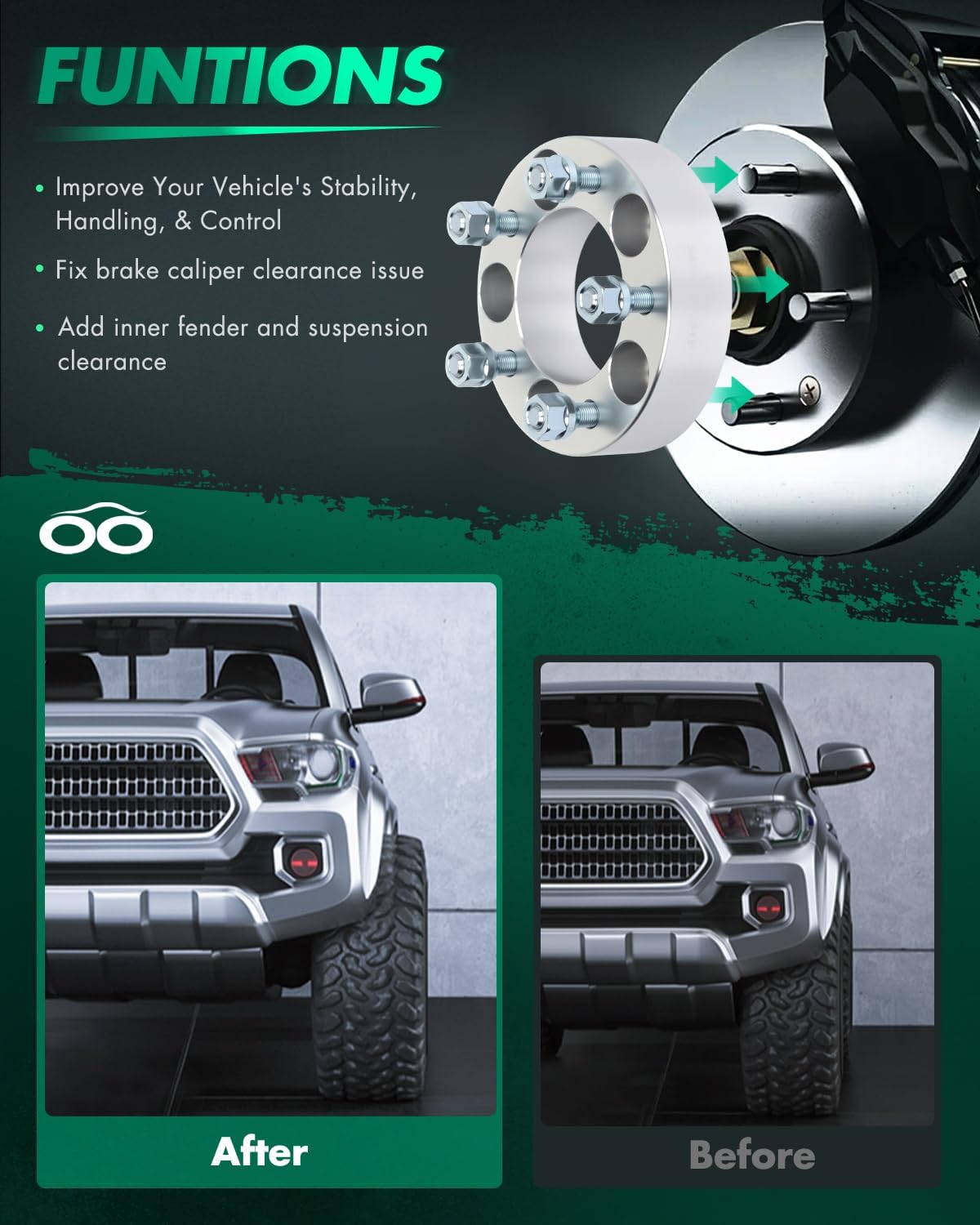 SCITOO 1.5" Wheel Spacers 5x4.5 Fit for NISSAN for Pathfinder 4Pcs Silver