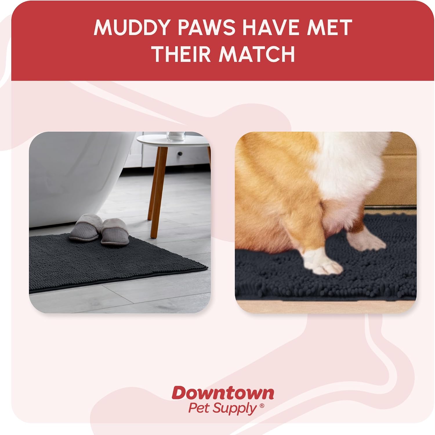Dog Mud Mat, 31" x 20" Sage – Thick Microfiber Entry Rug for Snow, Mud & Salt – Absorbent, Quick-Dry, Washer-Safe & Non-Slip, Medium