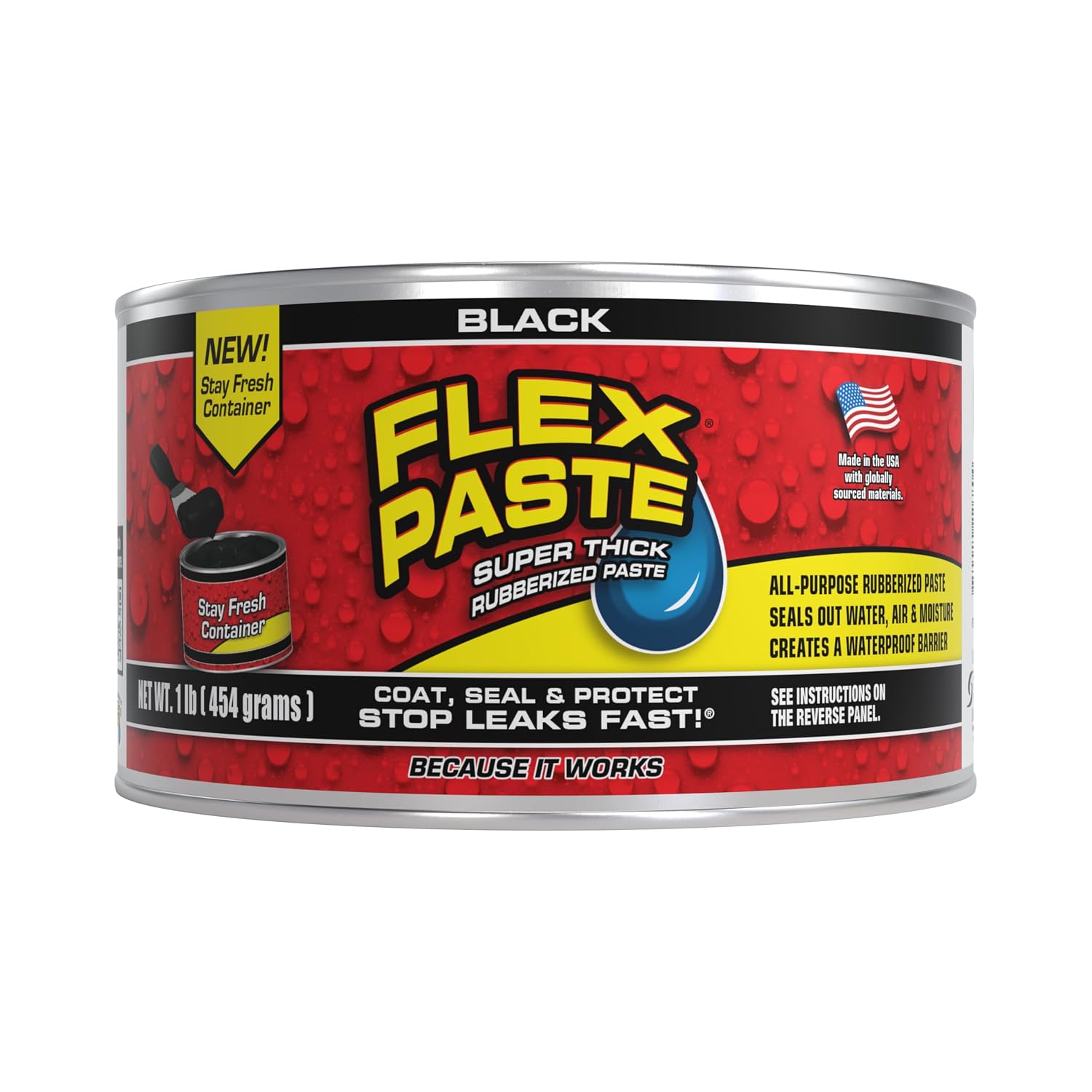 Flex Seal Flex Black Paste 1lb Jar with Allway Tools Putty 3-Pack Knives Bundle (2 Items)