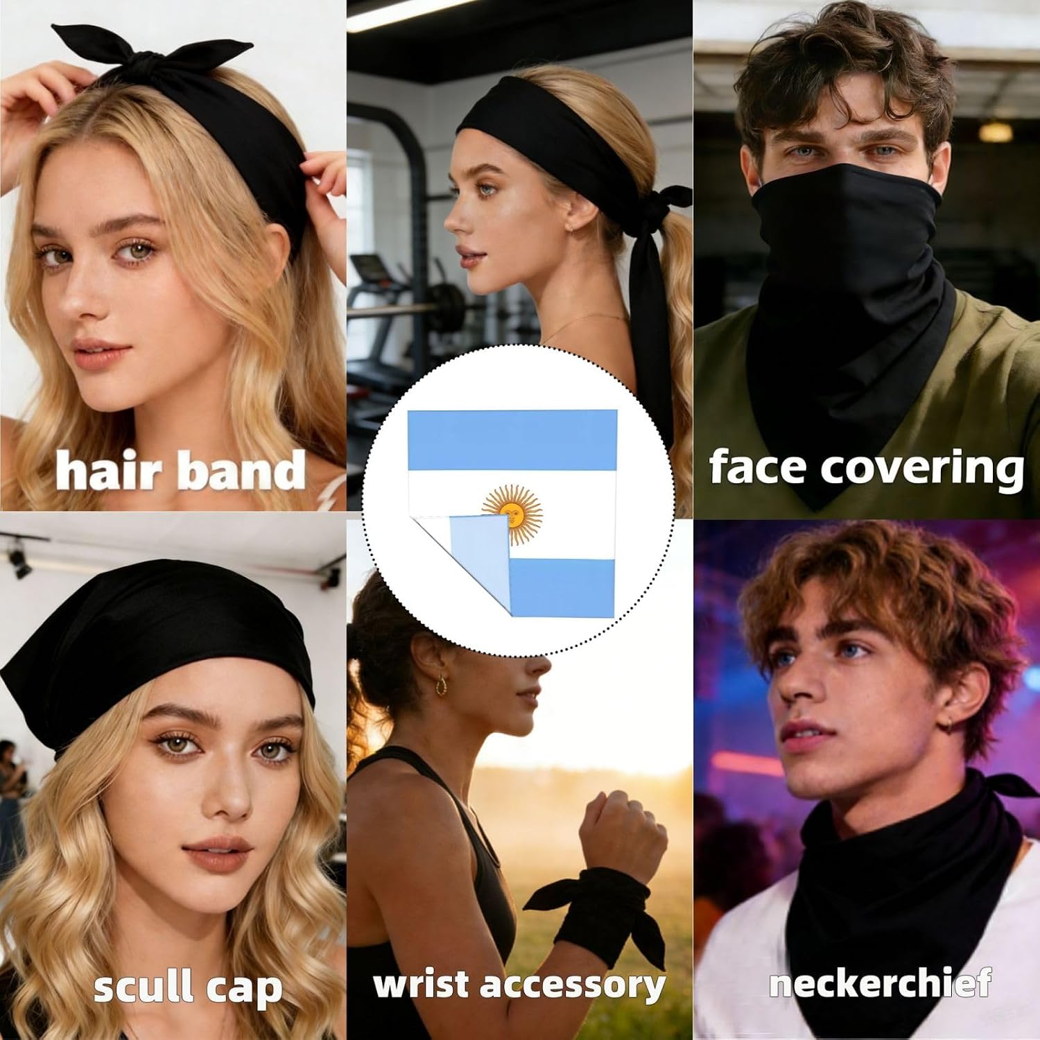 Flag Silk Scarf Head Hair Wraps Bandana Square Satin Head Scarf For Women