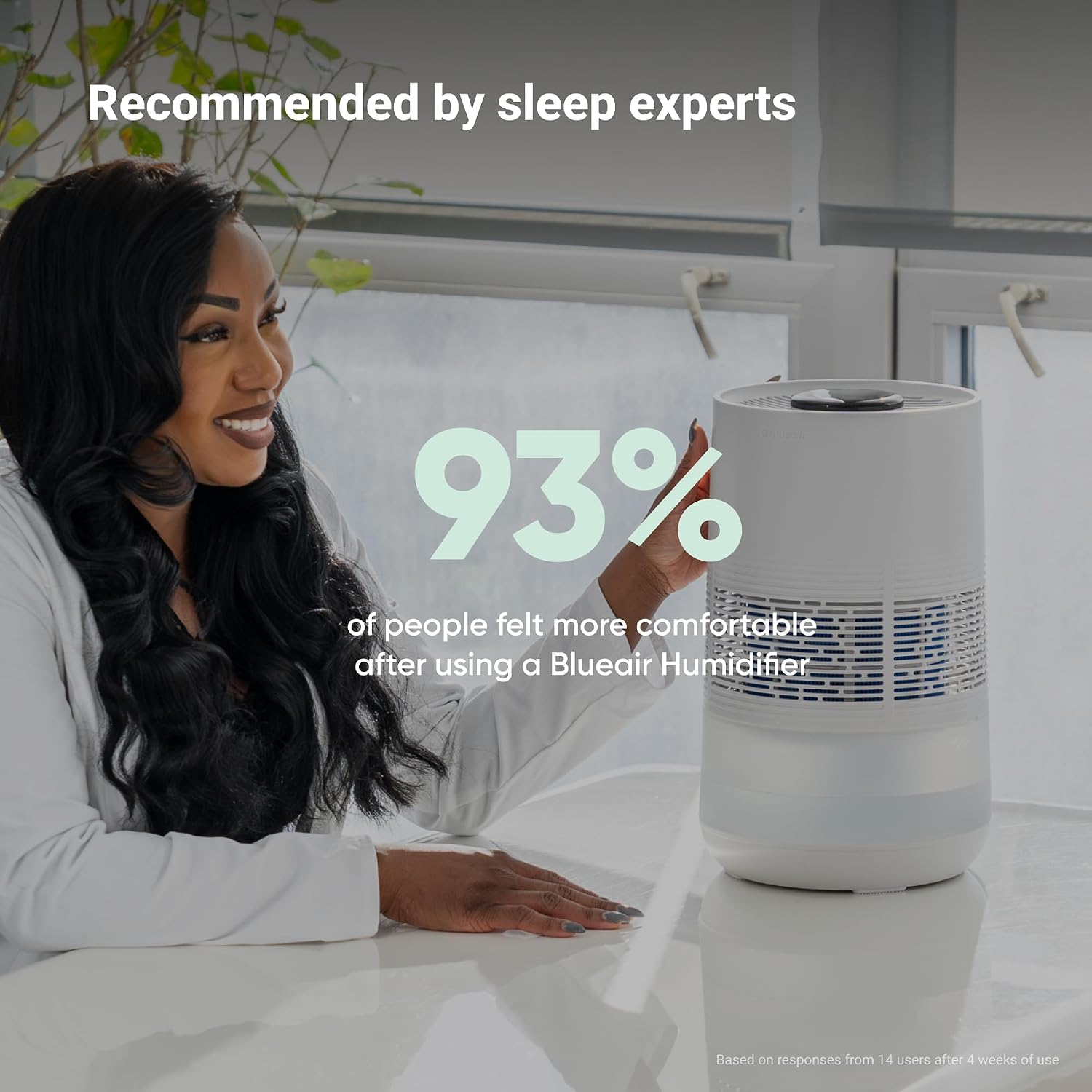 BLUEAIR Premium Smart Humidifier for Large Rooms, Bedrooms, Better Sleep with Evaporative Invisible Mist Tech, Auto Humidify, Easy Top Fill