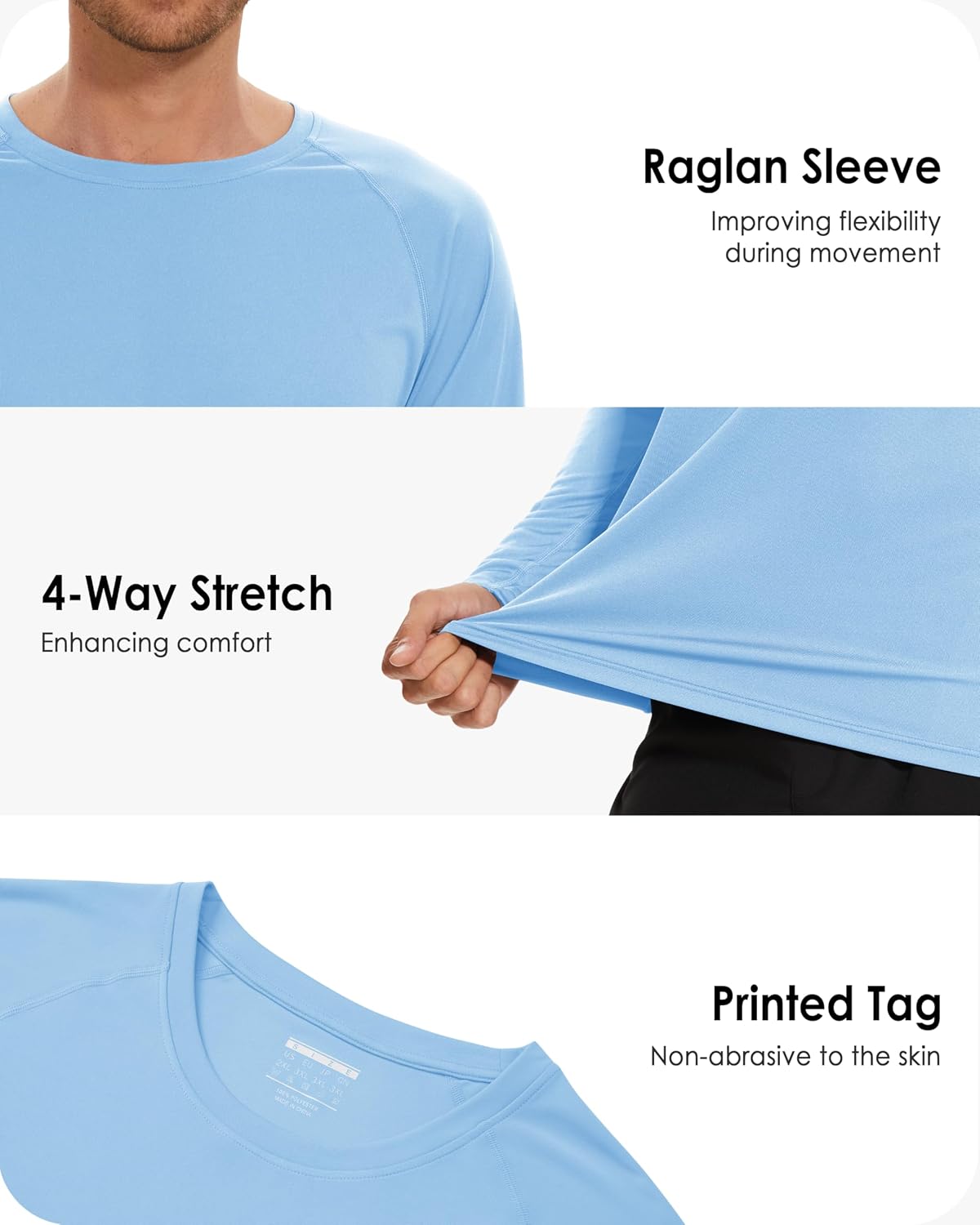 Boladeci Men's UPF 50+ Sun Protection UV SPF Shirts Long Sleeve Lightweight Quick Dry Swim T-Shirts Rash Guard