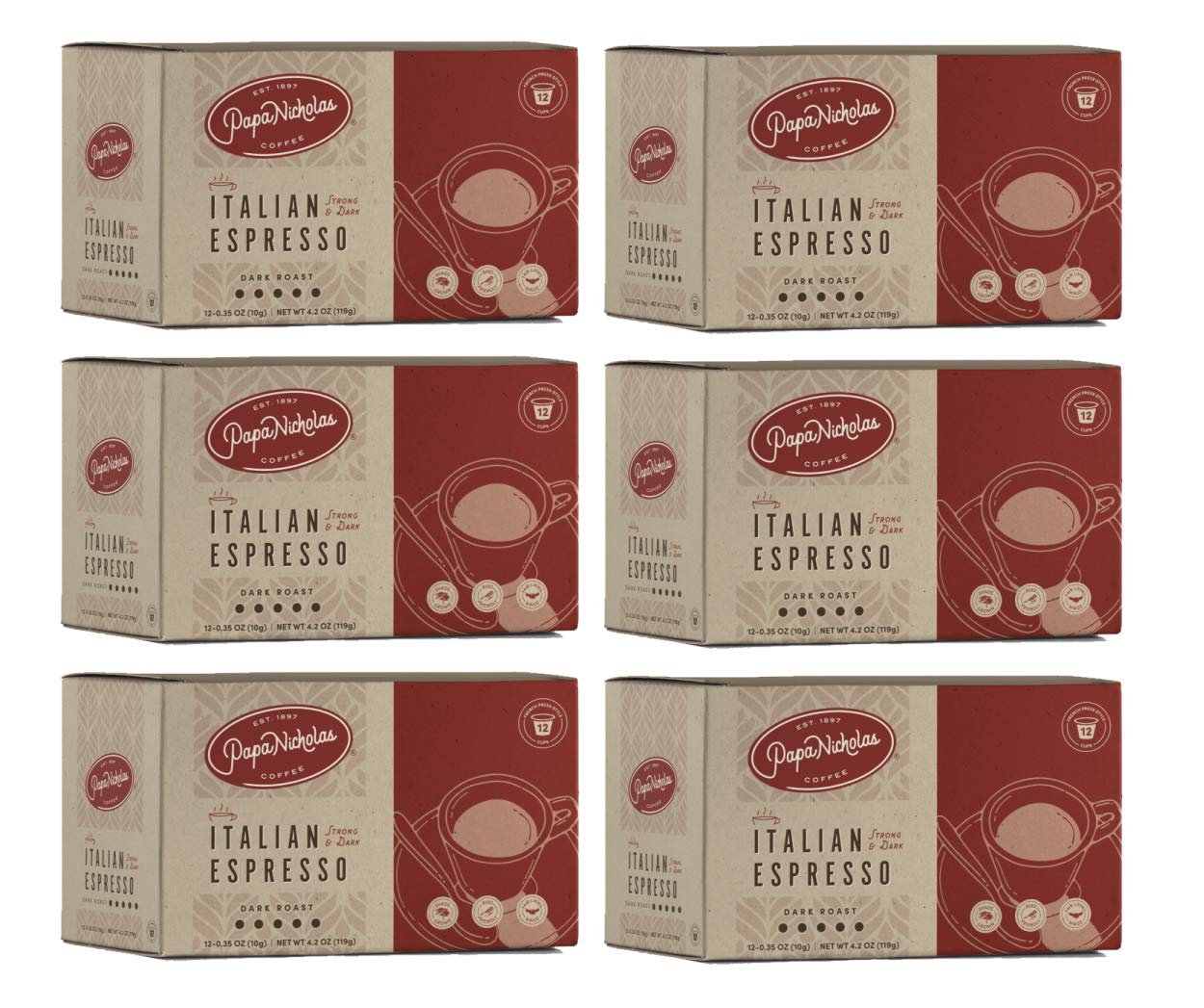 Papanicholas Coffee Single Serve Coffee Cups, Fits Keurig K Cup Brewers, Coffee Pods Hawaiian Islands Blend,12 Ounce