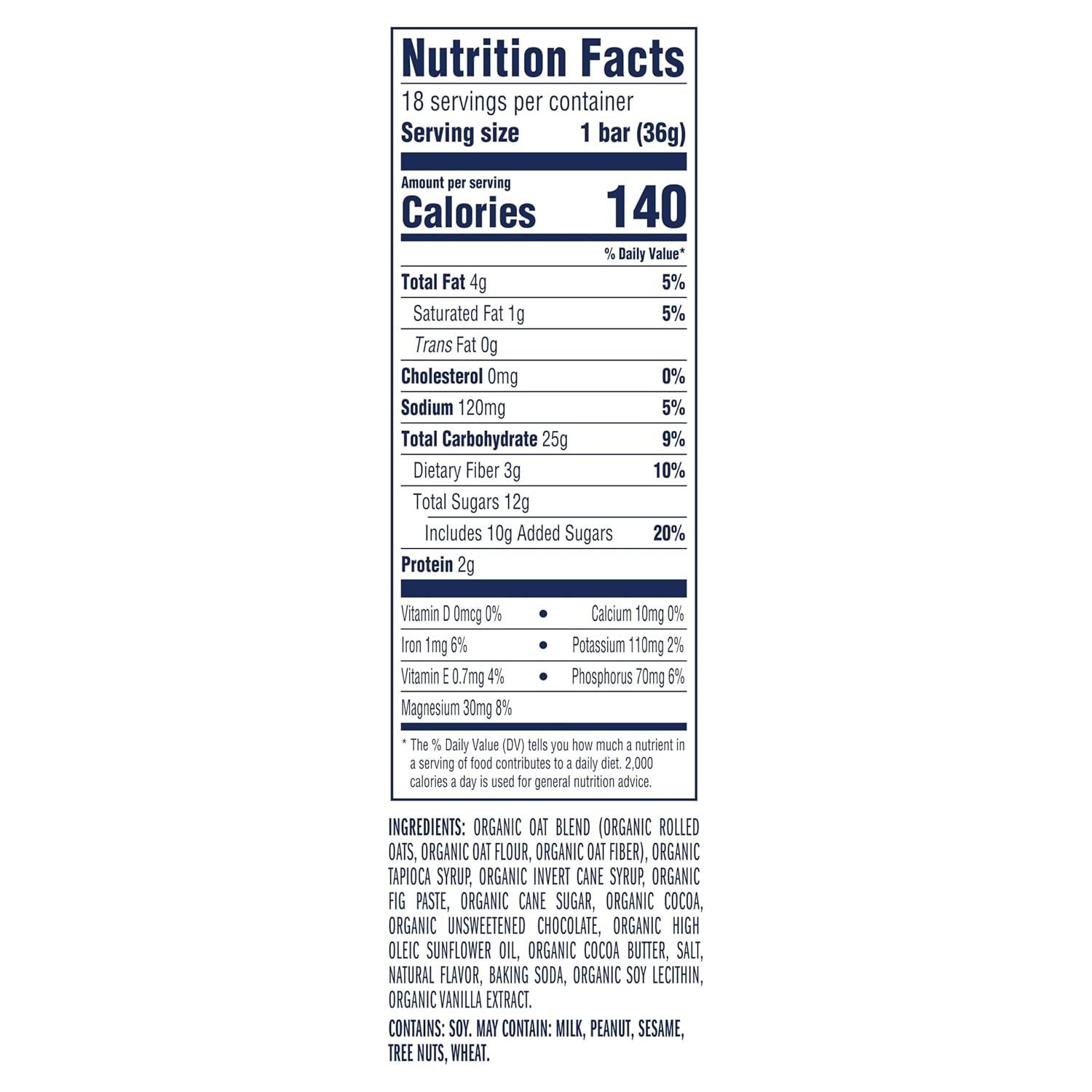 Zbar - Chocolate Brownie - Soft-Baked Energy Snack Bars - Non-GMO - 11g Whole Grains - USDA Organic Granola Bars - Snacks for Kids (18 Pack)