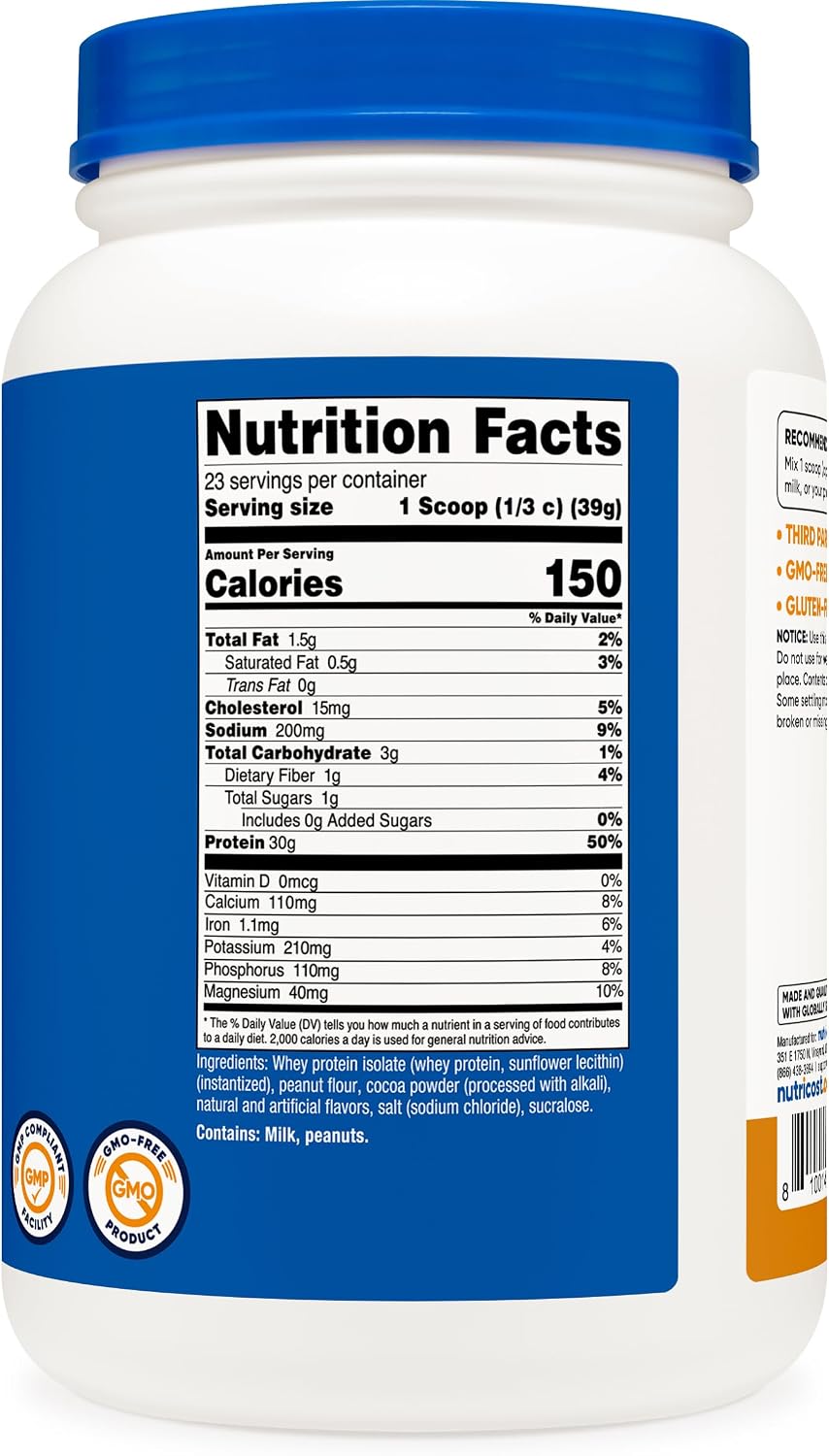 Nutricost Whey Protein Isolate Powder (Vanilla) 2LBS