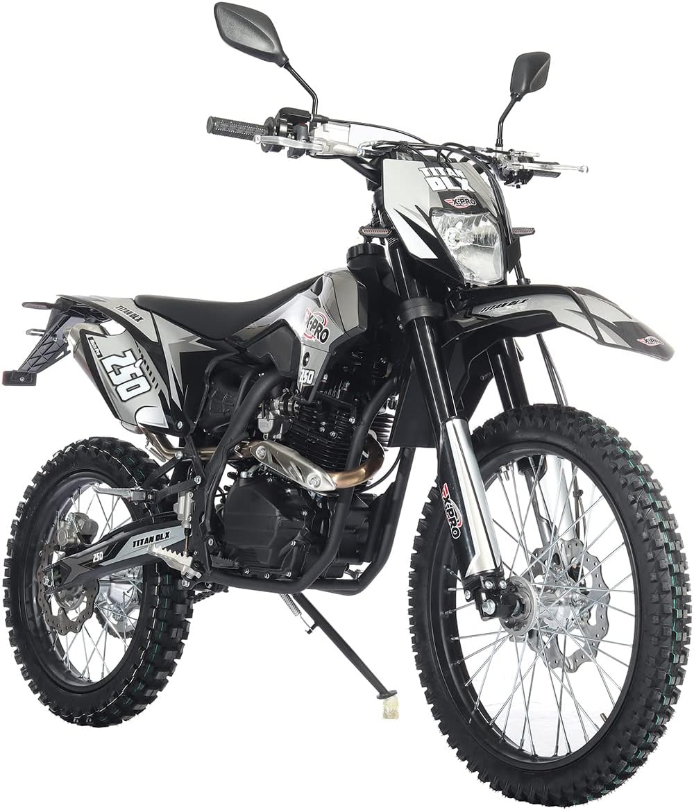 X-PRO Titan DLX 250cc Gas Dirt Bike Pit Bike Adult Bike,Big 21"/18" Wheels, Zongshen Engine! (Green)