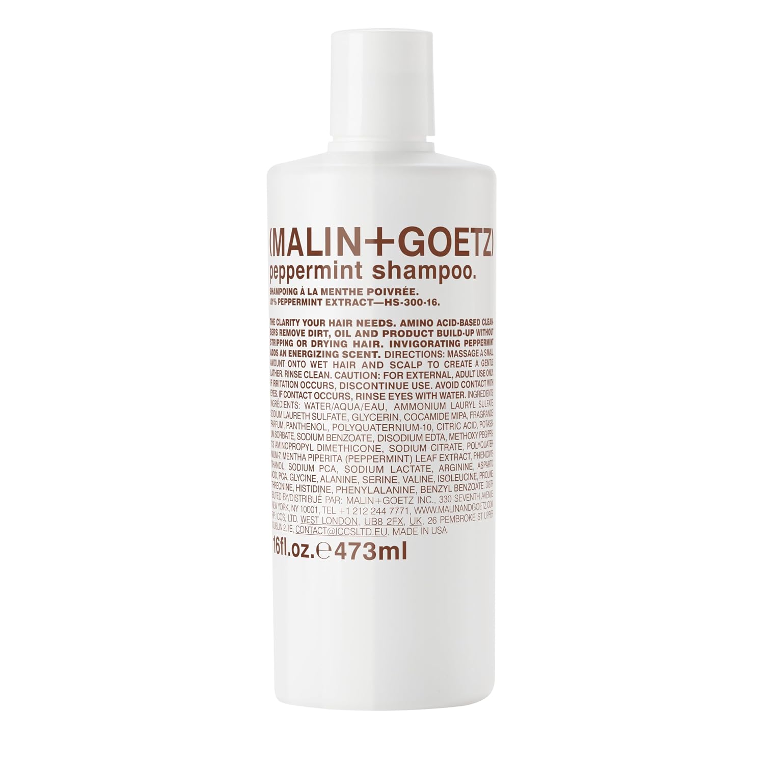 MALIN+GOETZ Clarifying Shampoo | Cool Peppermint Formula | Daily Cleanser with Amino Acids | For All Hair Types | Vegan, Sulfate-Free & Unisex