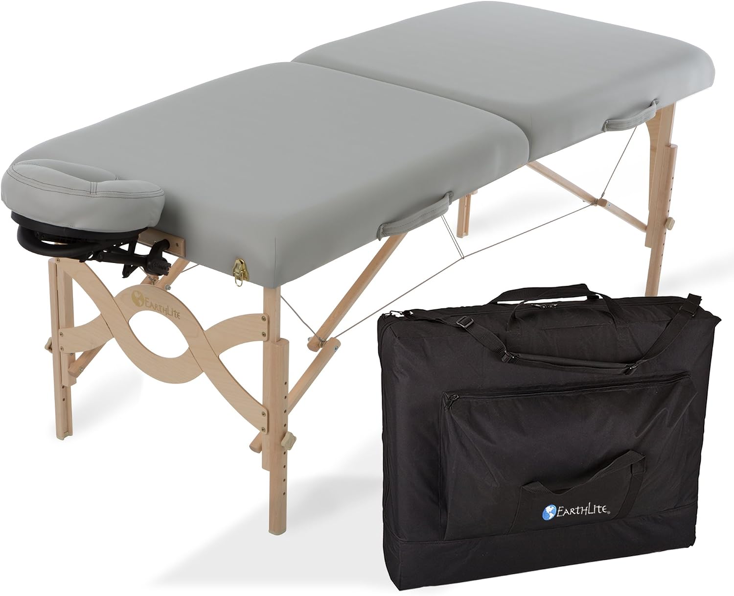 EARTHLITE Portable Massage Table Package AVALON – Reiki Endplate, Premium Flex-Rest Face Cradle & Strata Cushion, Carry Case (30”x73”)