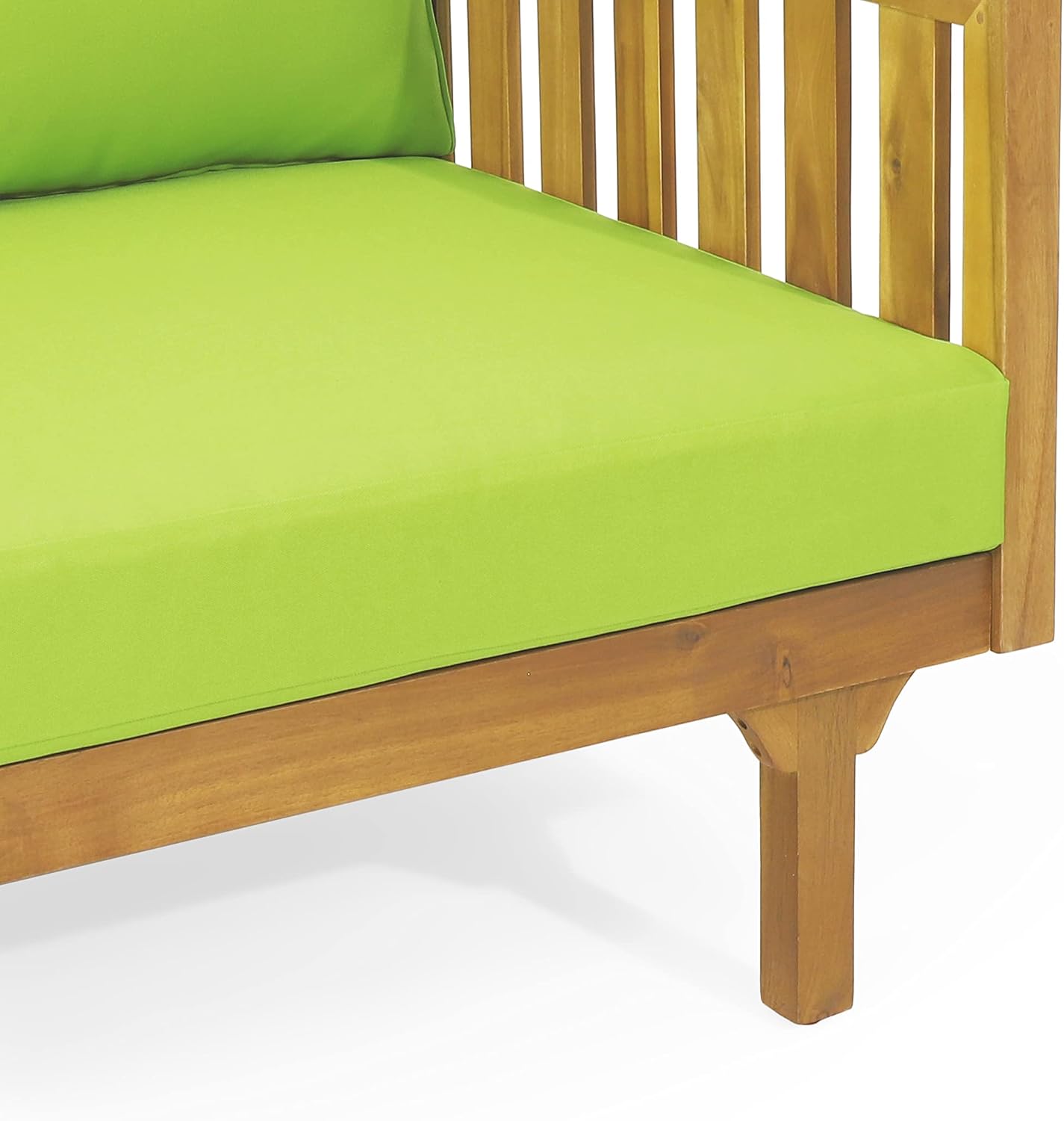 Christopher Knight Home Tina Outdoor 3 Seater Acacia Wood Daybed, Teak Finish, Light Grey