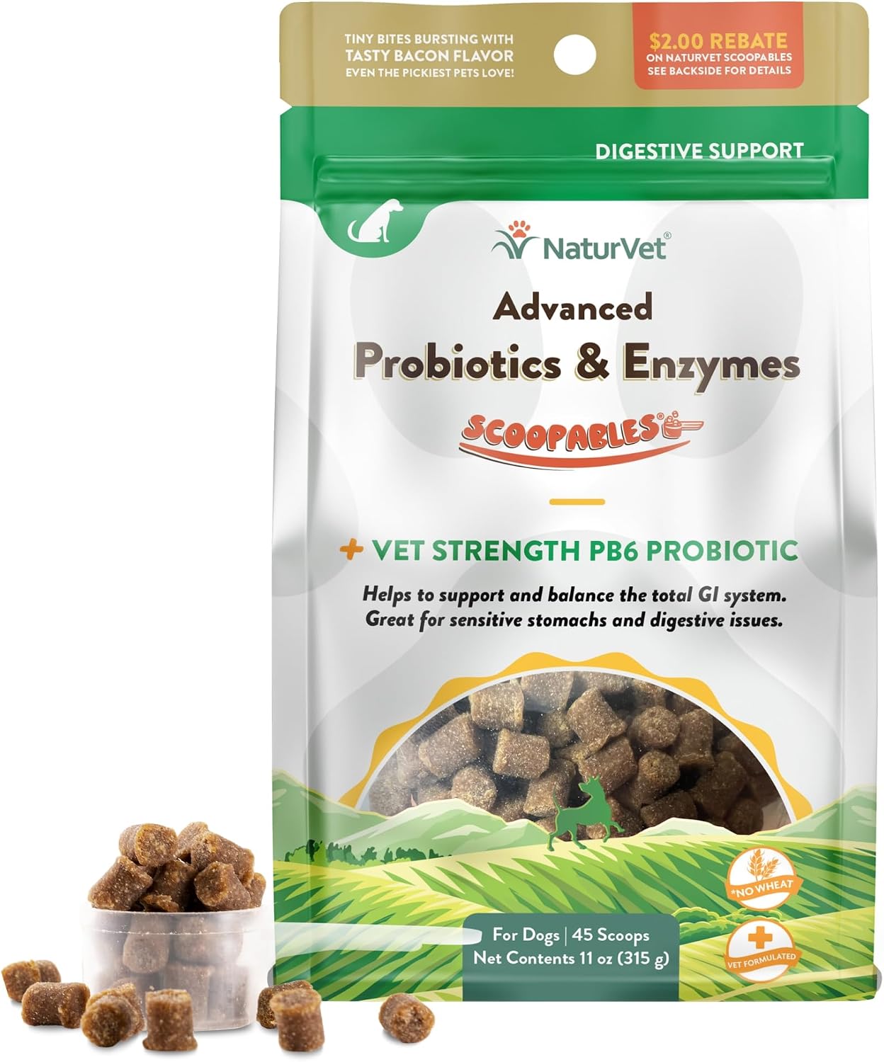NaturVet Digestive Enzymes with Pre & Probiotic for Dogs & Cats - 8 oz | Supports Diet Changes & a Healthy Digestive Tract with Prebiotics, Powder