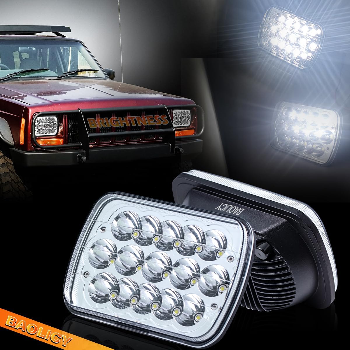 5x7/7x6in H6054 LED Headlights DOT Approved Hi/Low Sealed Beam 2PCS