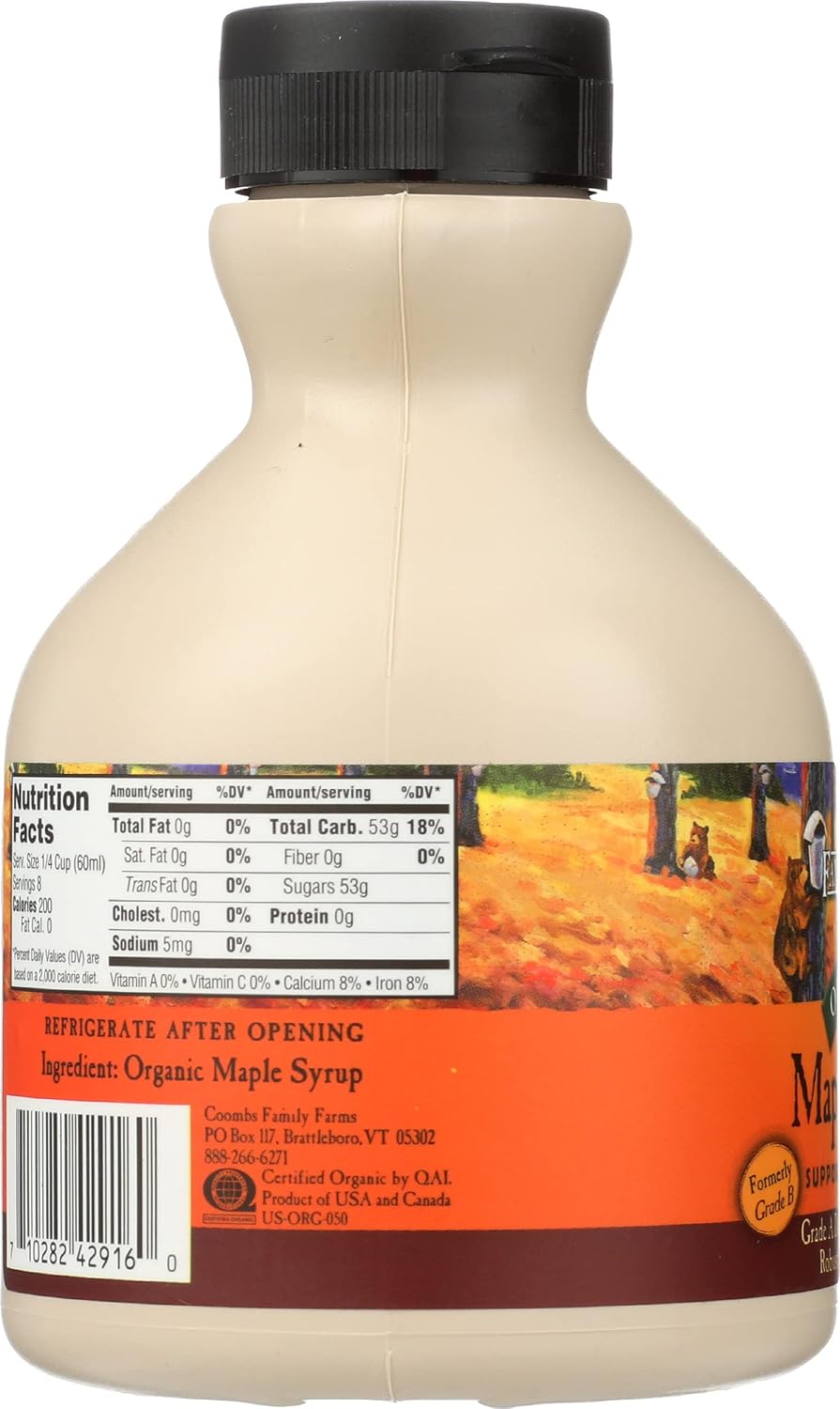Coombs Family Farms 100% Pure Organic Maple Syrup Grade A Amber Rich, 8 Fl Oz