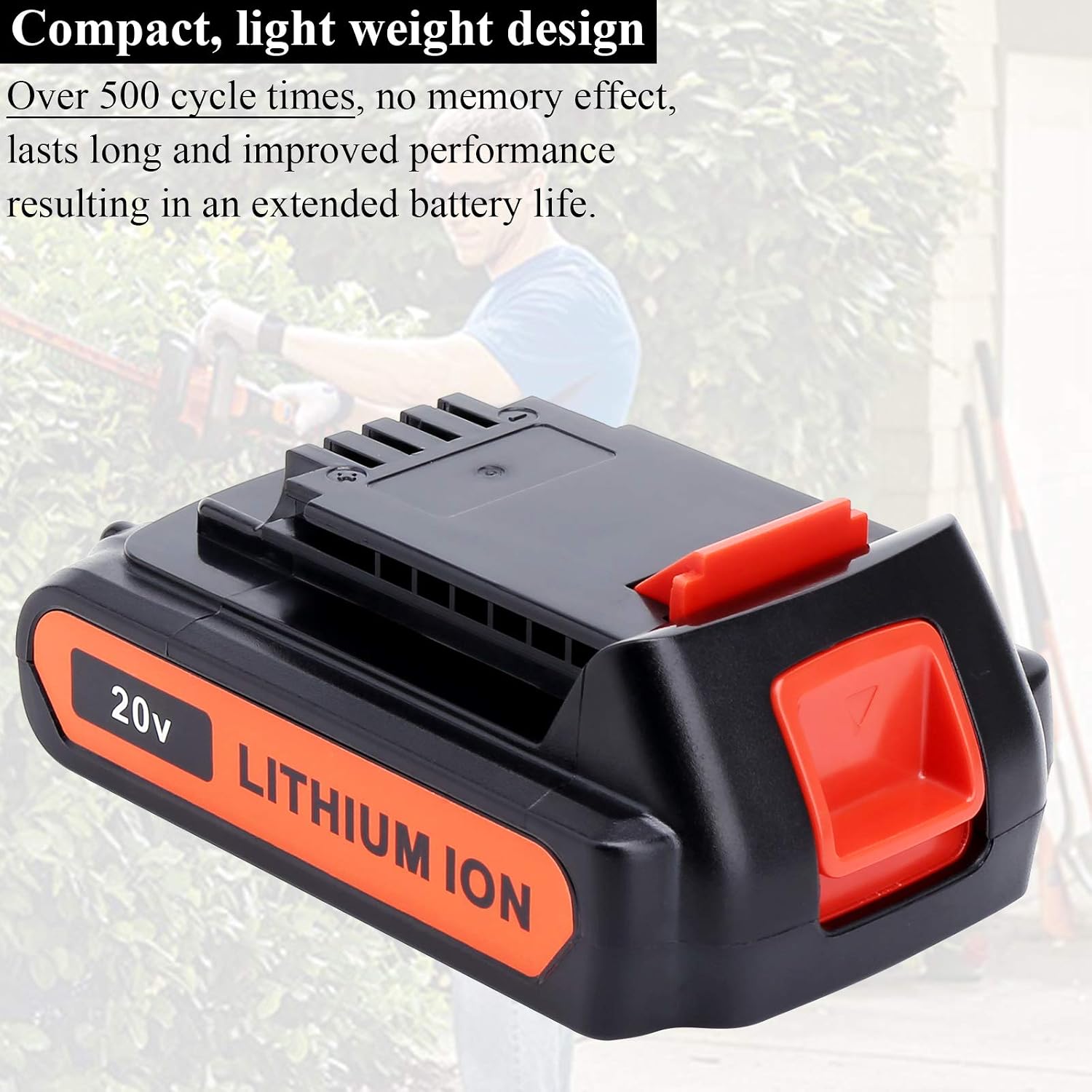Lasica 2Pack 4.0Ah 20V MAX LBXR20 Compatible with Black and Decker Weed Eater 20V Battery LB2X4020 LBXR2020-OPE LBXR20-OPE2 LBXR20B-2 LB2X3020-OPE