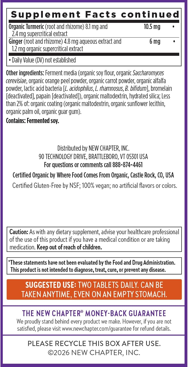 New Chapter Men's Multivitamin Advanced Formula for Stress, Brain, Immune, Heart & Energy Support, Higher Levels of Whole-Food Fermented Essential Nutrients for Men + Selenium + B Vitamins, 120 ct