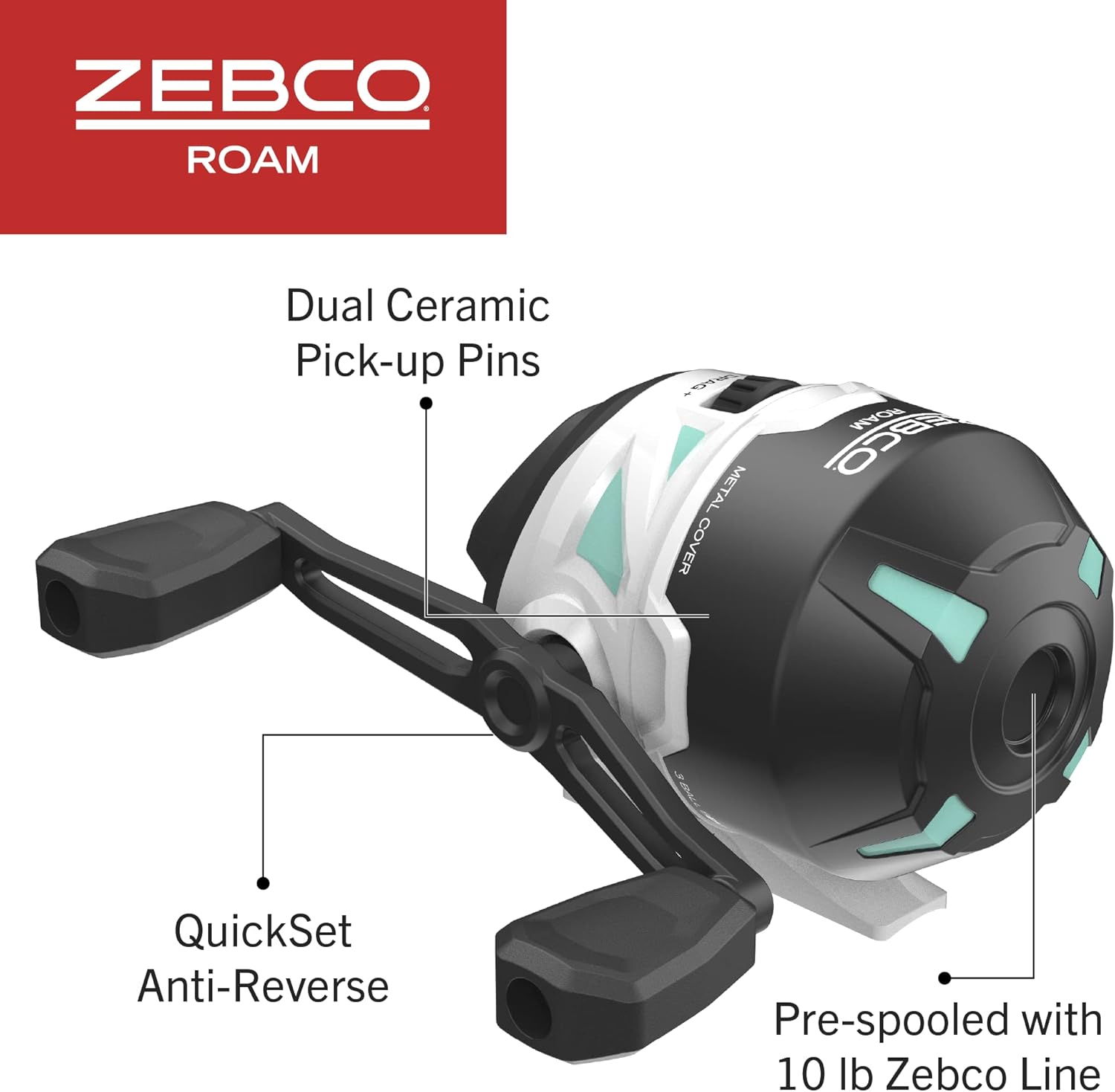 Zebco Roam Telescopic Fishing Rod and Spinning or Spincast Fishing Reel Combo, Durable 6-Foot Fiberglass Rod with ComfortGrip Handle