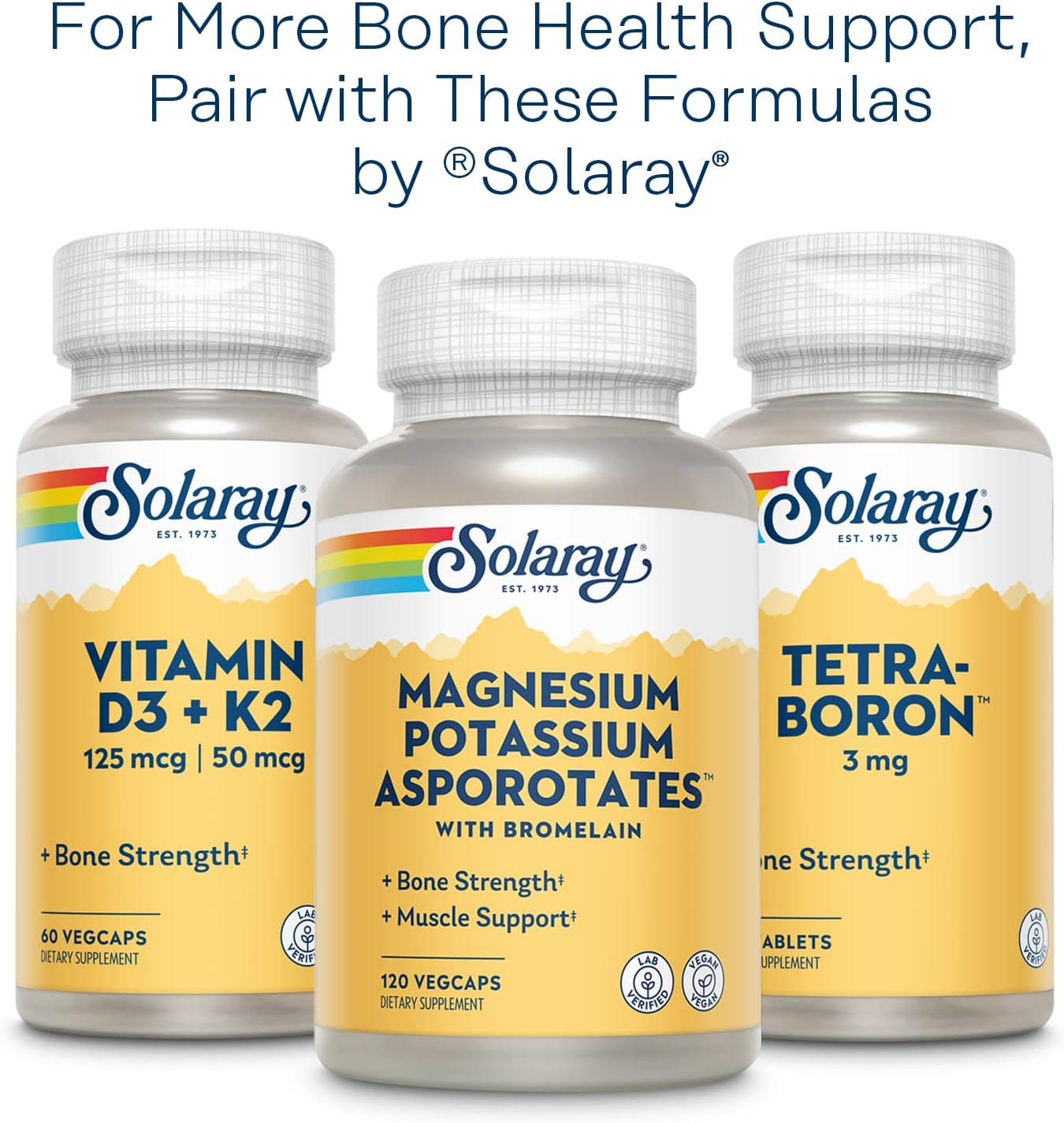 SOLARAY Calcium Magnesium Citrate 2:1 with Vitamin D3, 180 Capsules | Bone